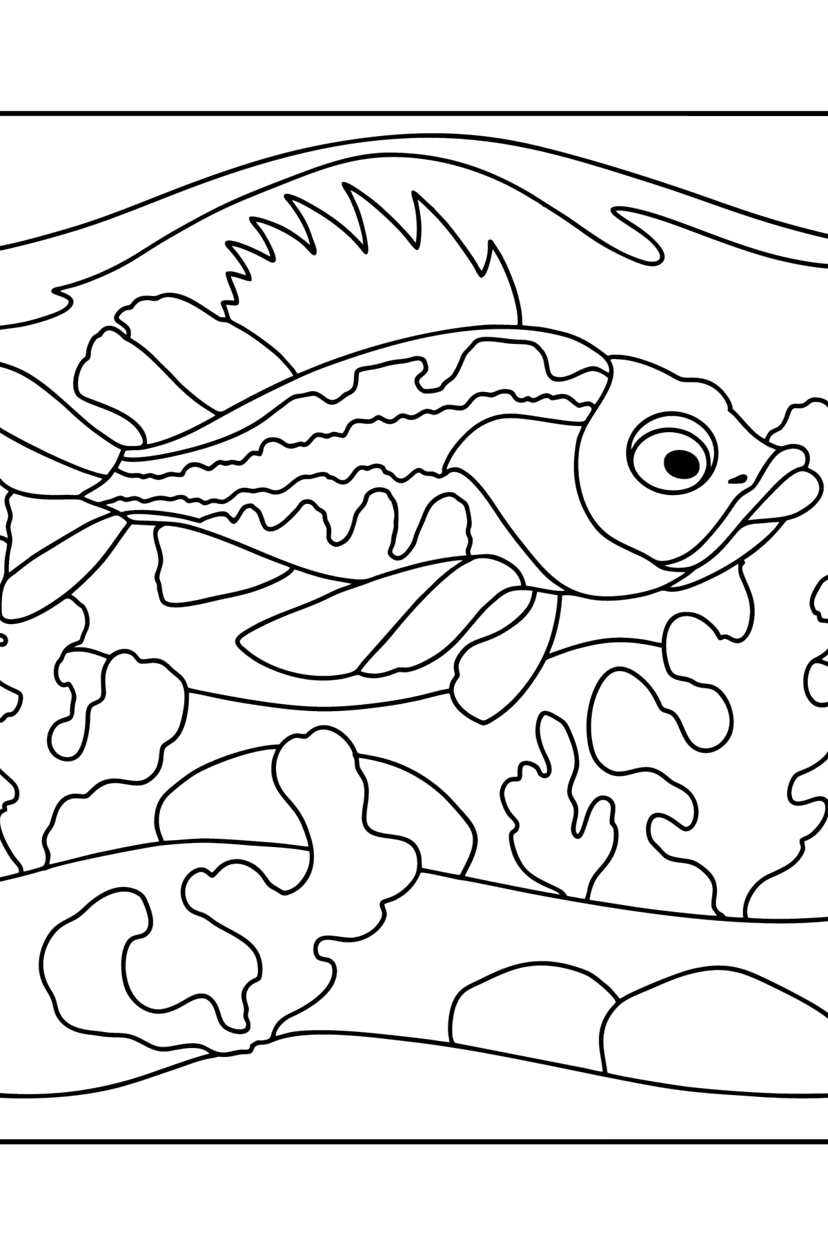 Desen de colorat biban de mare - Desene de colorat pentru copii