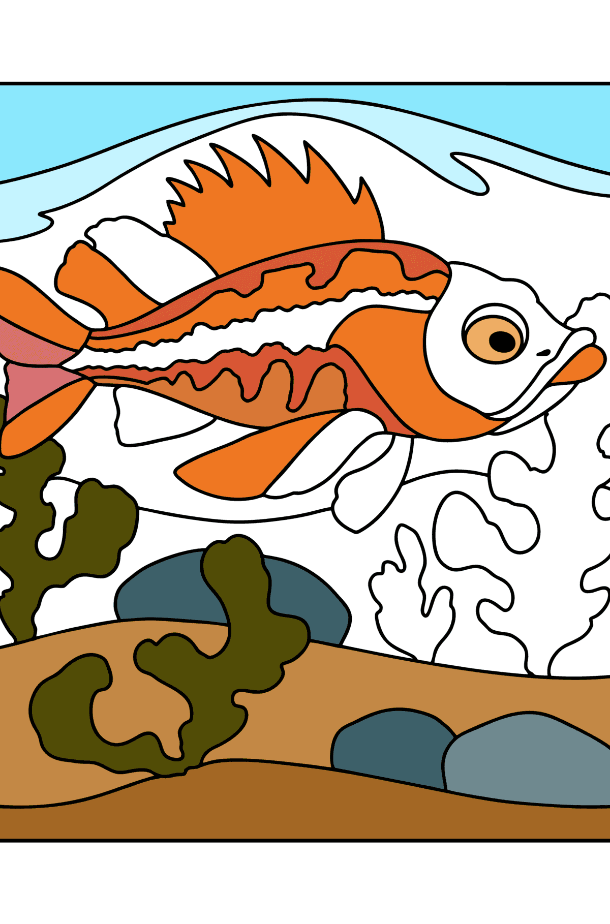 Розмальовка Морський окунь - Розмальовки для дітей