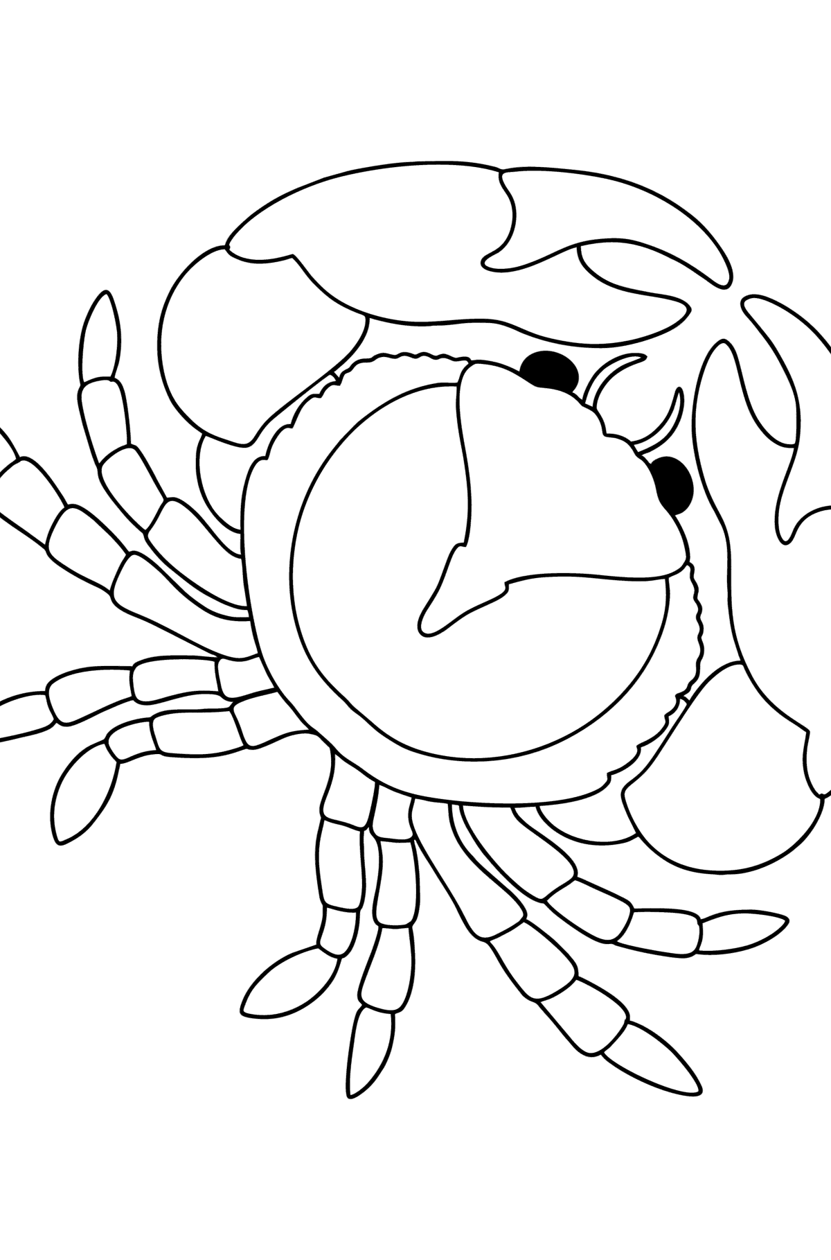 Desenho de Caranguejo do mar para colorir - Imagens para Colorir para Crianças
