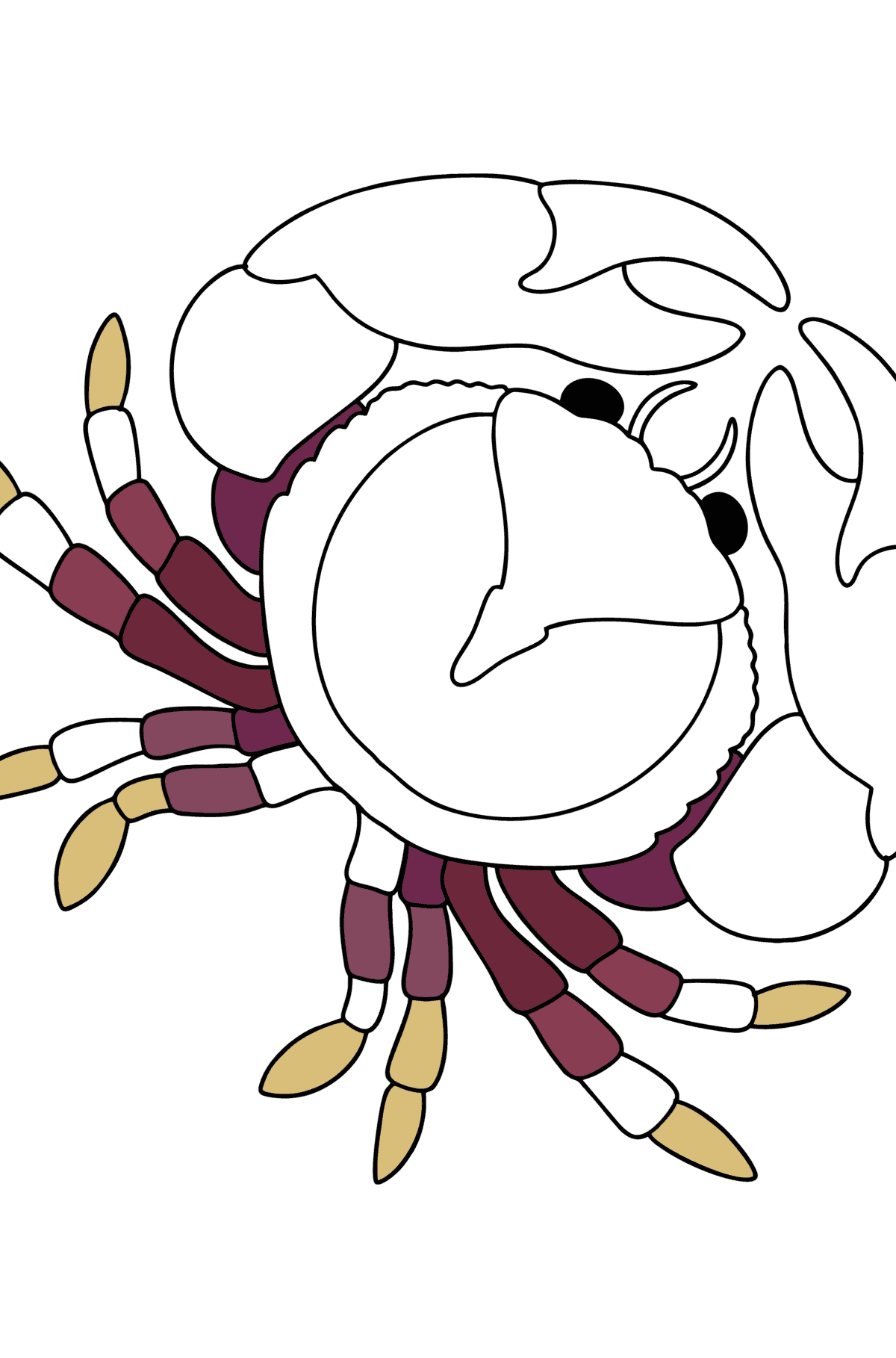 Desenho de Caranguejo do mar para colorir - Imagens para Colorir para Crianças