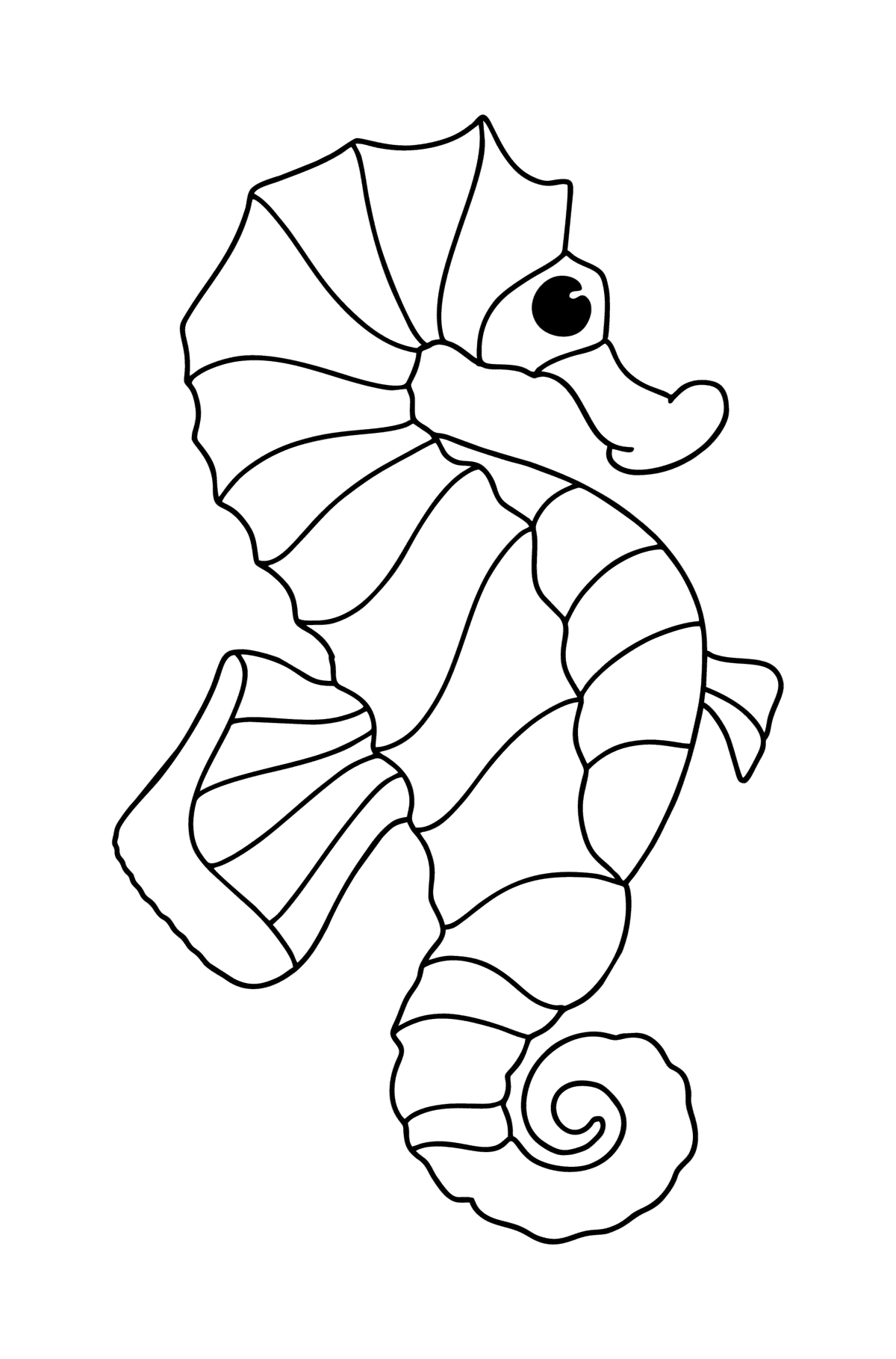 Розмальовка Морський коник - Розмальовки для дітей