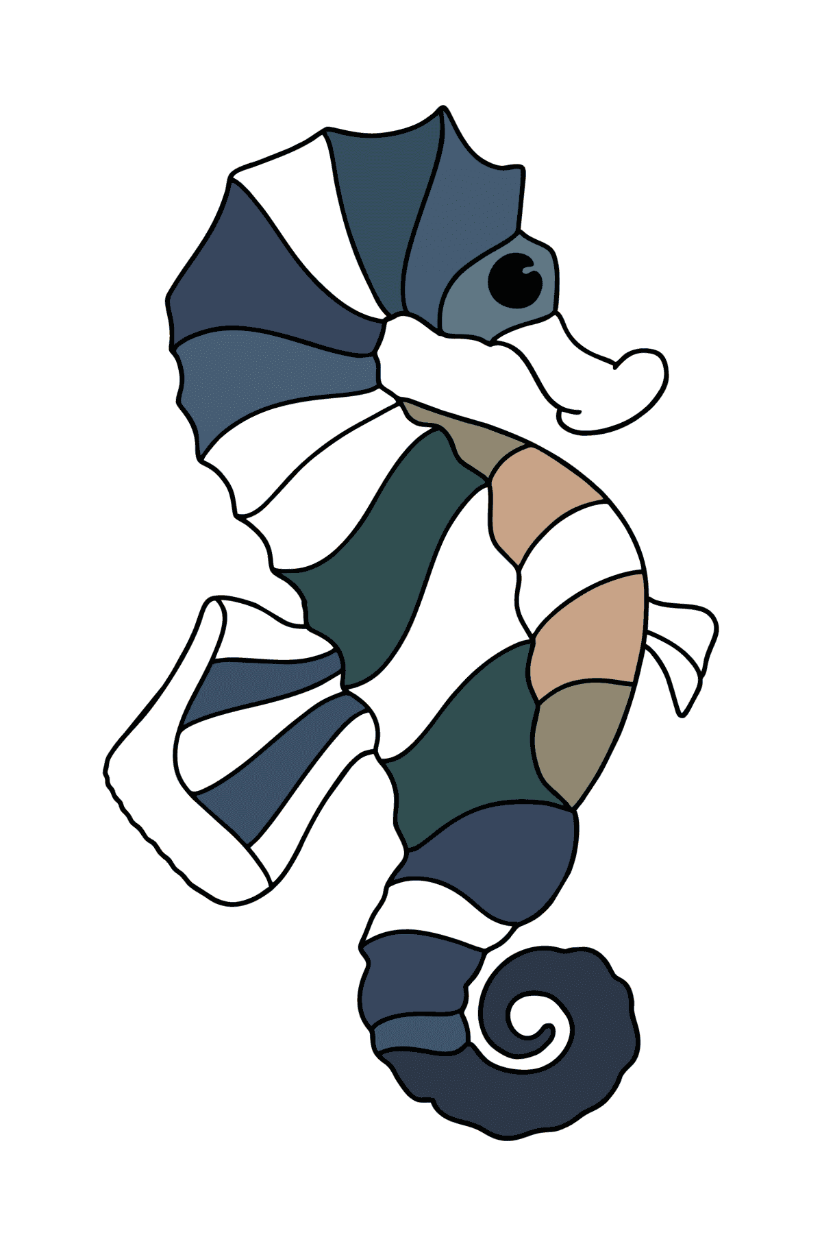 Dibujo de Caballo el Océano para colorear - Dibujos para Colorear para Niños