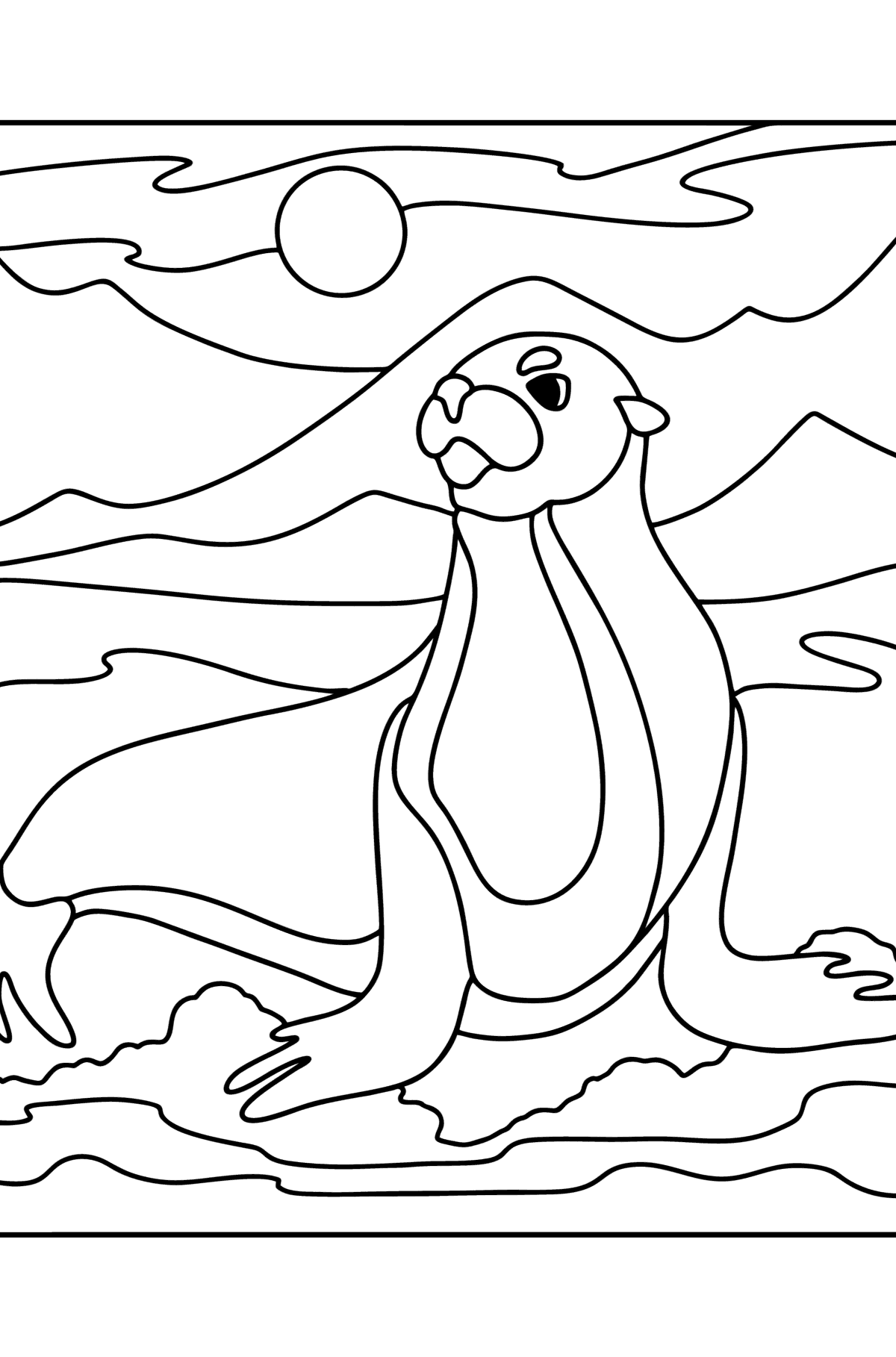 Розмальовка Морський лев - Розмальовки для дітей