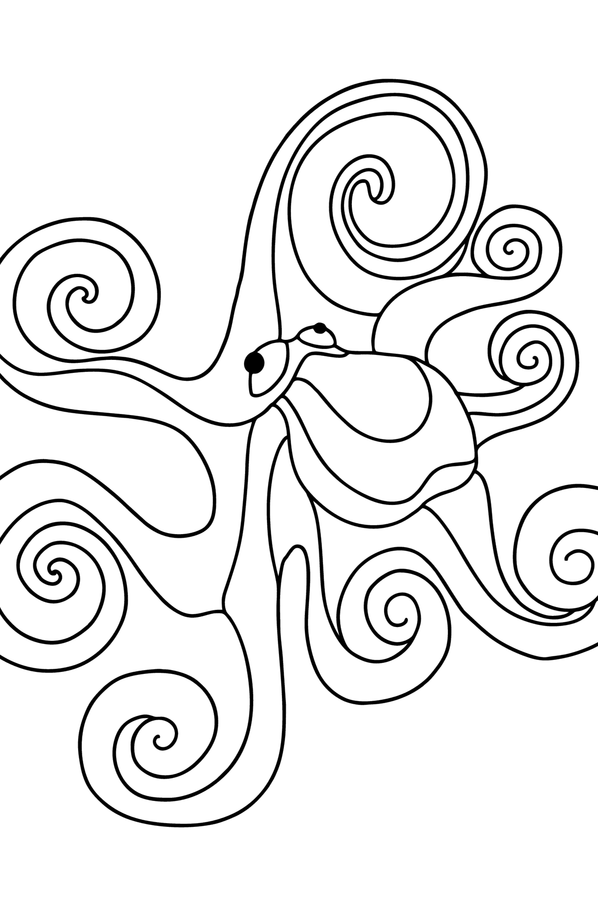 Раскраска Обыкновенный Осьминог - Картинки для Детей