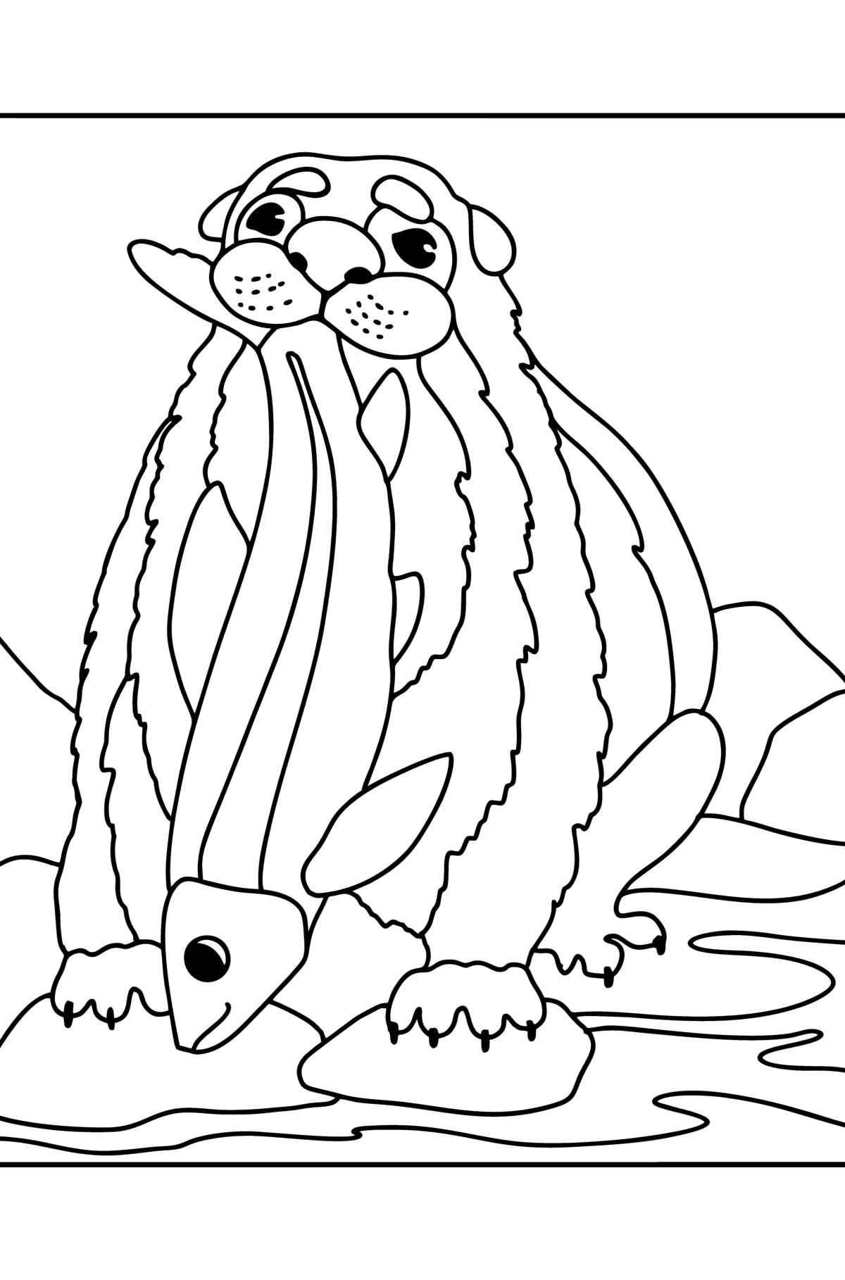 Desenho de Lontra do mar para colorir - Imagens para Colorir para Crianças