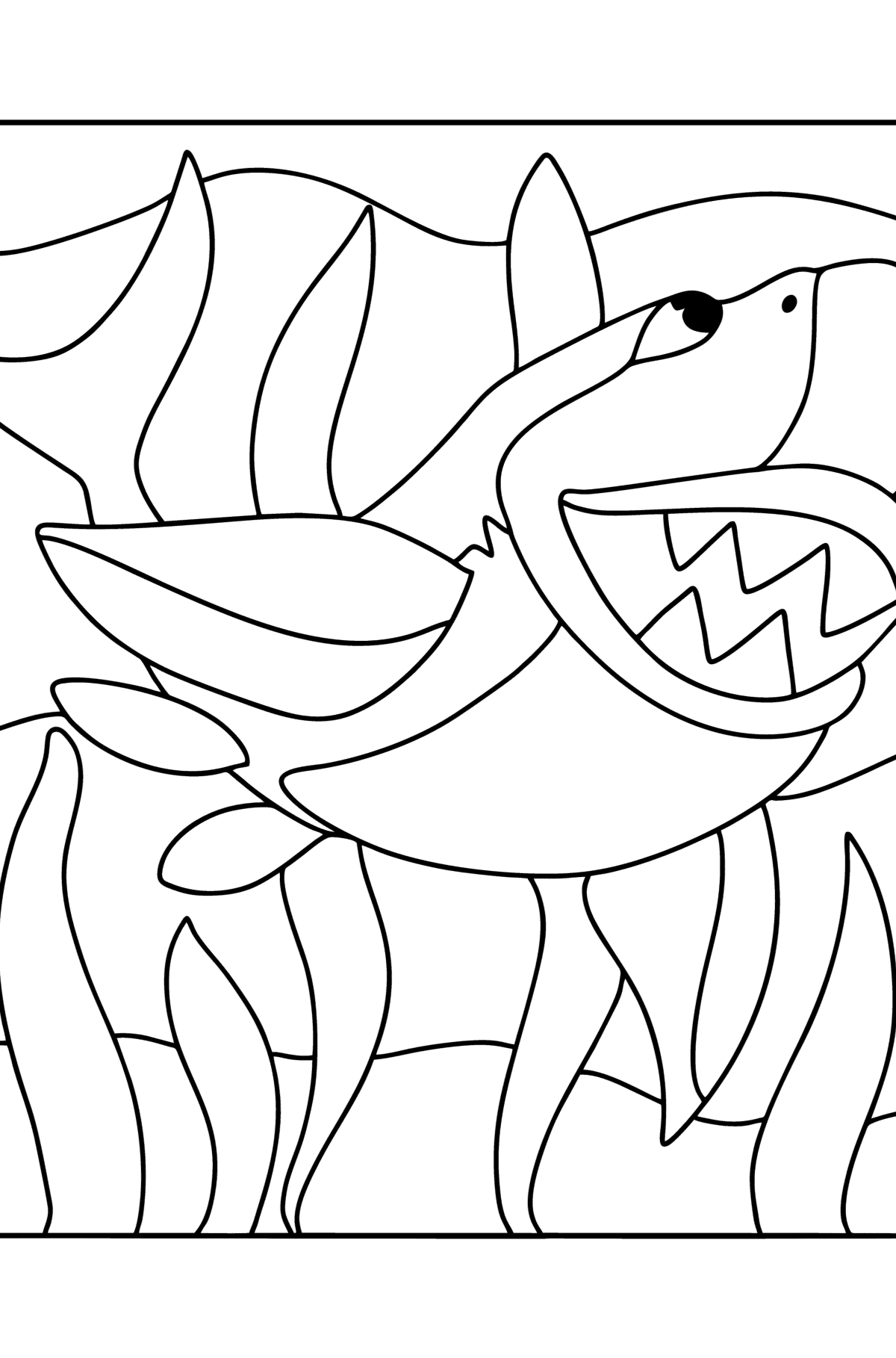 Розмальовка Акула - Розмальовки для дітей