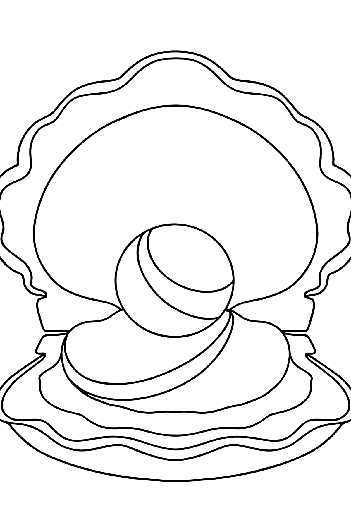 Shell with pearl coloring page - Coloring Pages for Kids