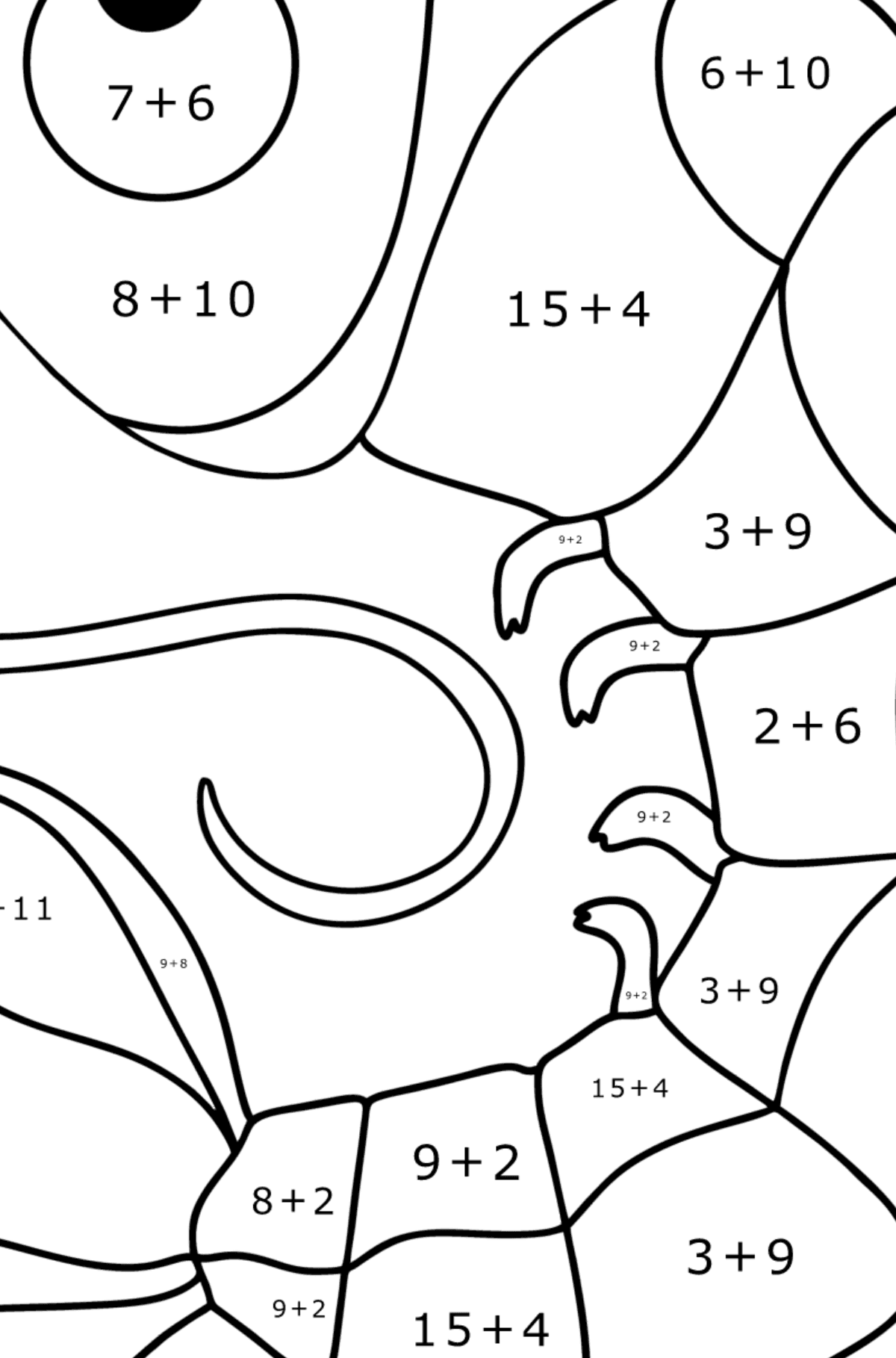 Shrimp coloring page - Math Coloring - Addition for Kids