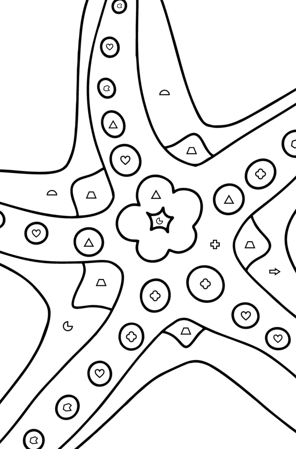 Starfish coloring page - Coloring by Geometric Shapes for Kids