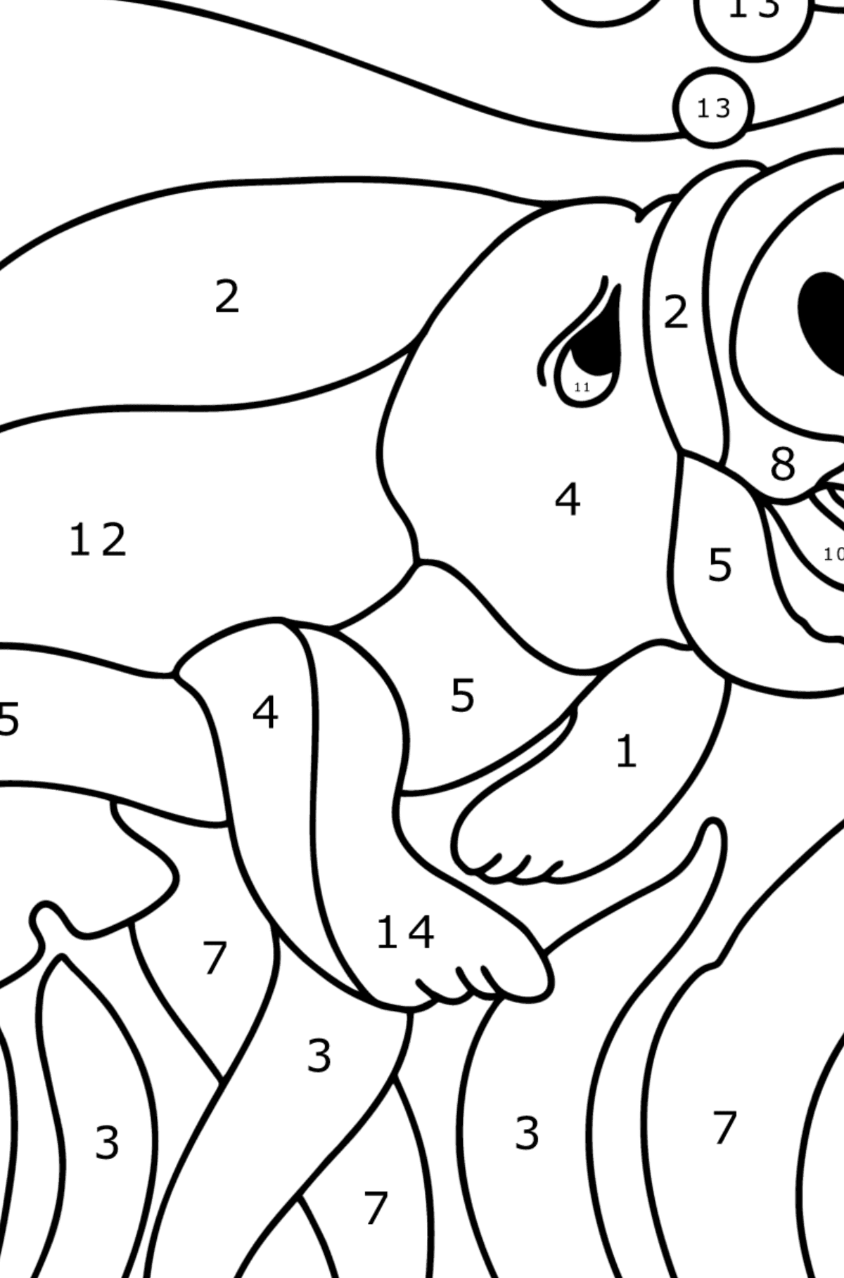 Stellar Cow coloring page - Coloring by Numbers for Kids