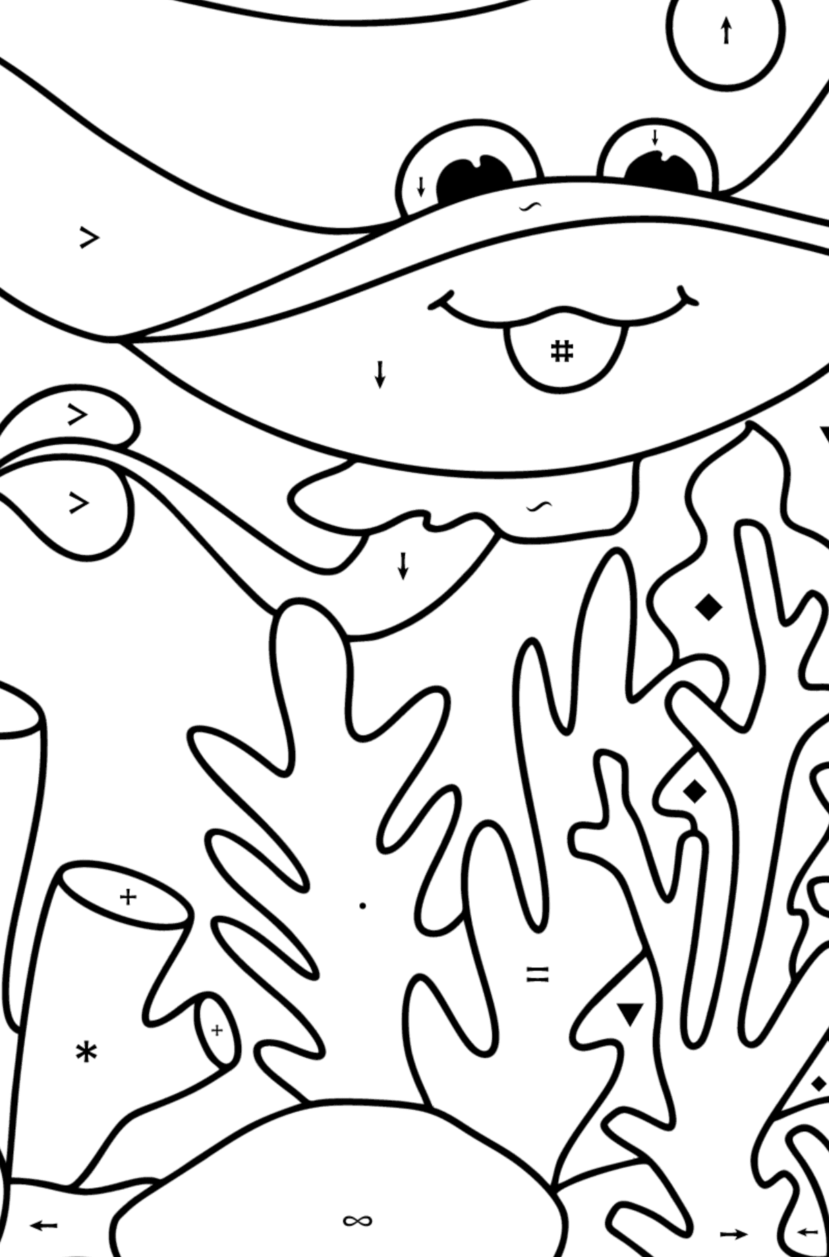Stingray coloring page - Coloring by Symbols for Kids