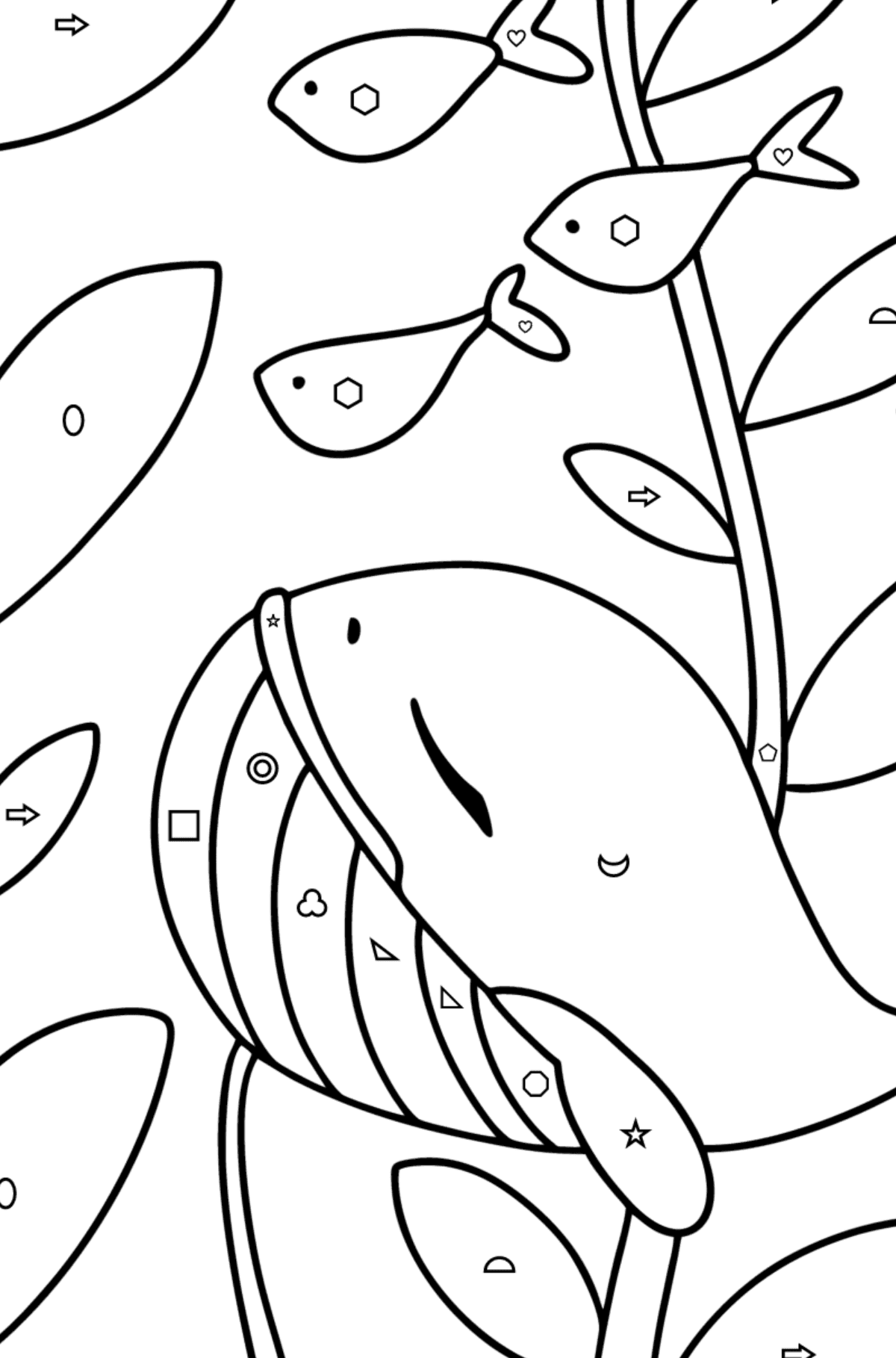 Whale baby coloring page - Coloring by Geometric Shapes for Kids