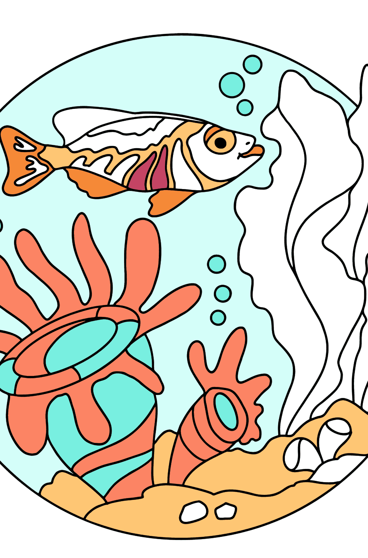 Coloriage - Un petit poisson - Coloriages pour les Enfants