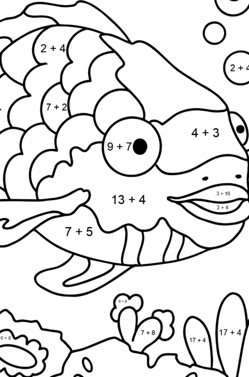 Coloring Page - A Fish with Beautiful Scales - Print for free!