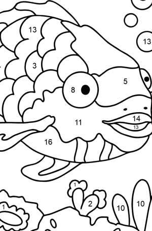 Coloring Page - A Fish with Beautiful Scales - Print for free!