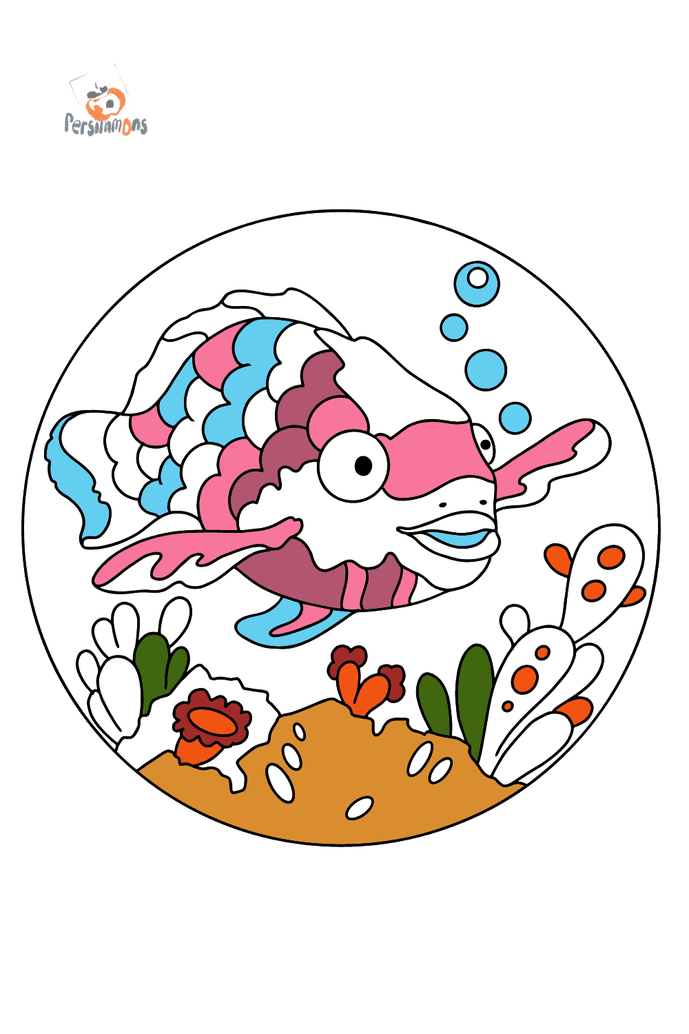 Coloring Page - A Fish with Beautiful Scales - Print for free!