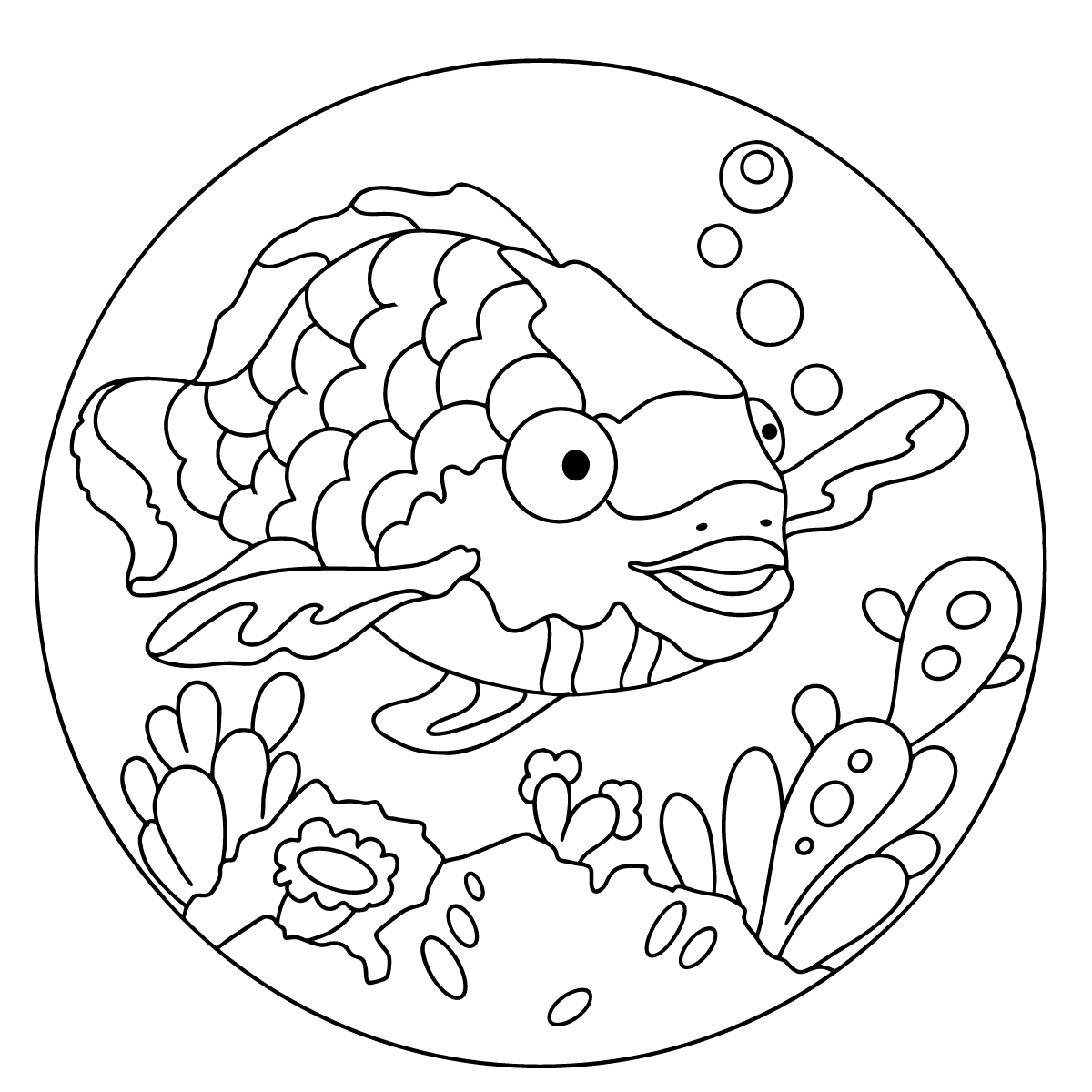 Free Fish Scales Coloring Pages Sketch Coloring Page