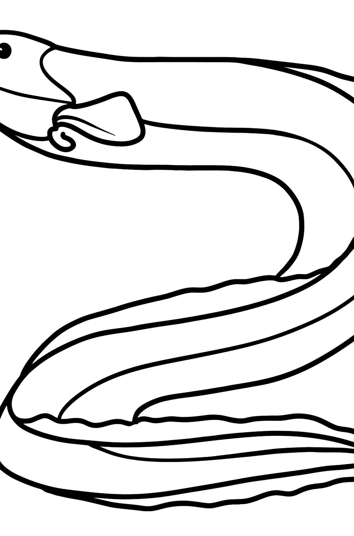 Tegning til farvning ål - Tegninger til farvelægning for børn