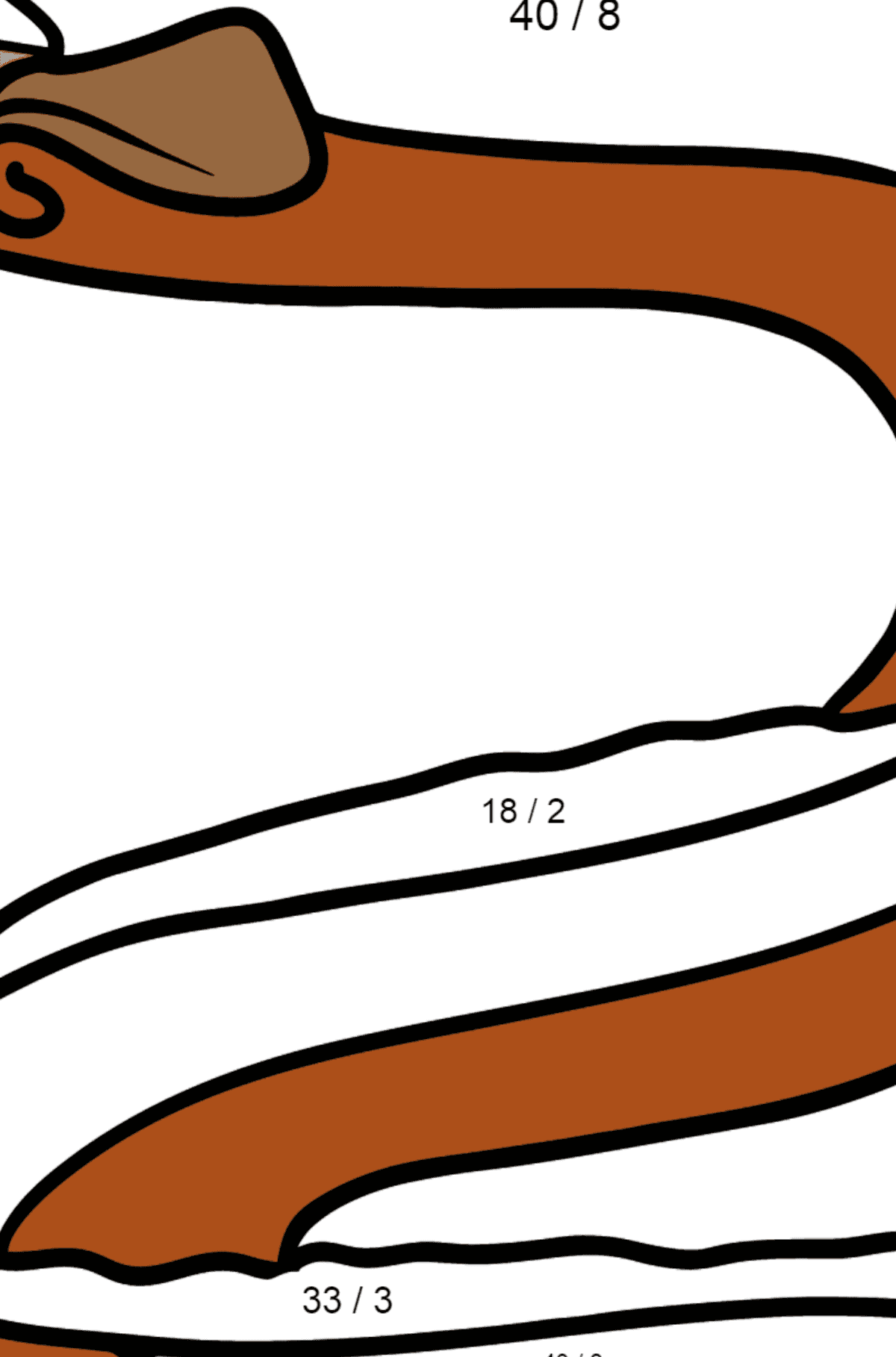 Eel coloring page - Math Coloring - Division for Kids