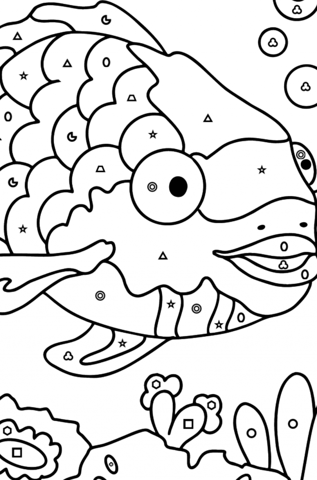 Rainbow fish coloring page - Print fo free!