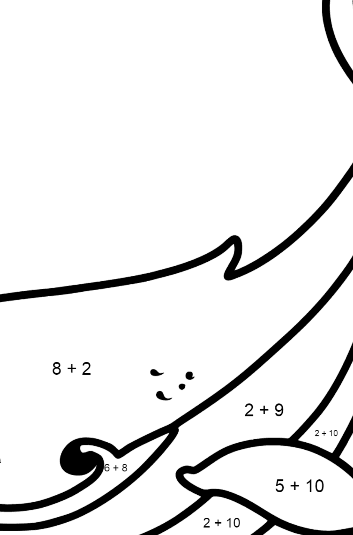 Cachalot coloring page - Math Coloring - Addition for Kids