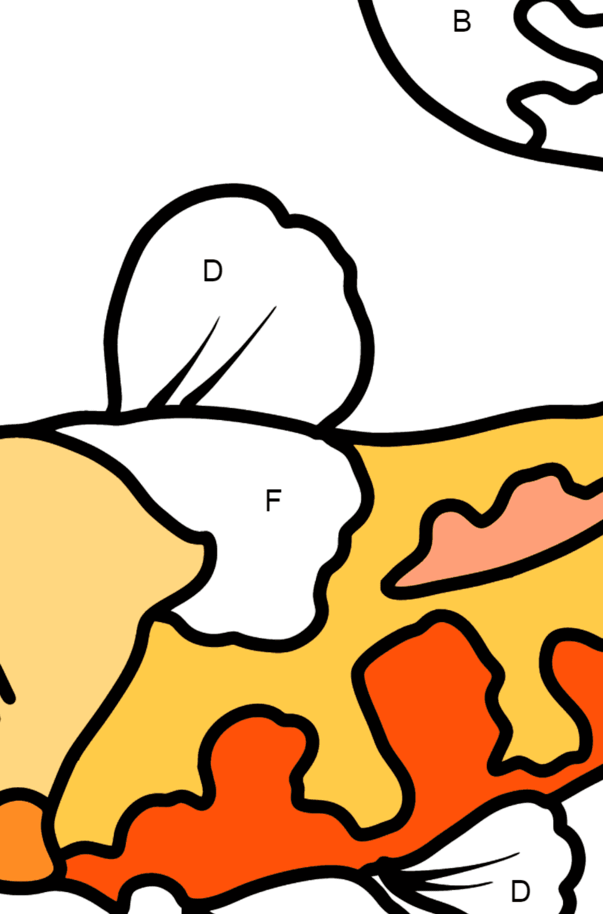 Desenho para colorir de carpa - Colorir por Letras para Crianças