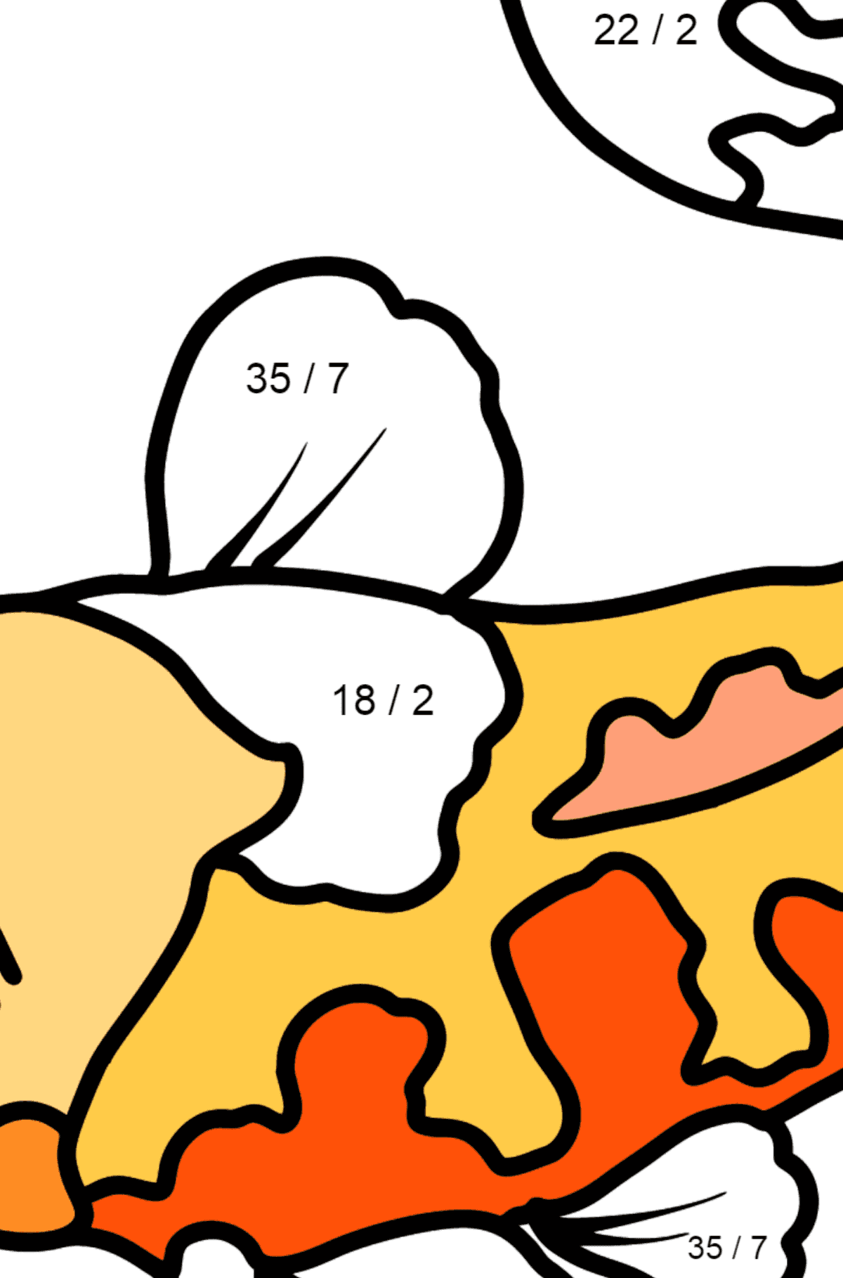 Carp coloring page - Math Coloring - Division for Kids
