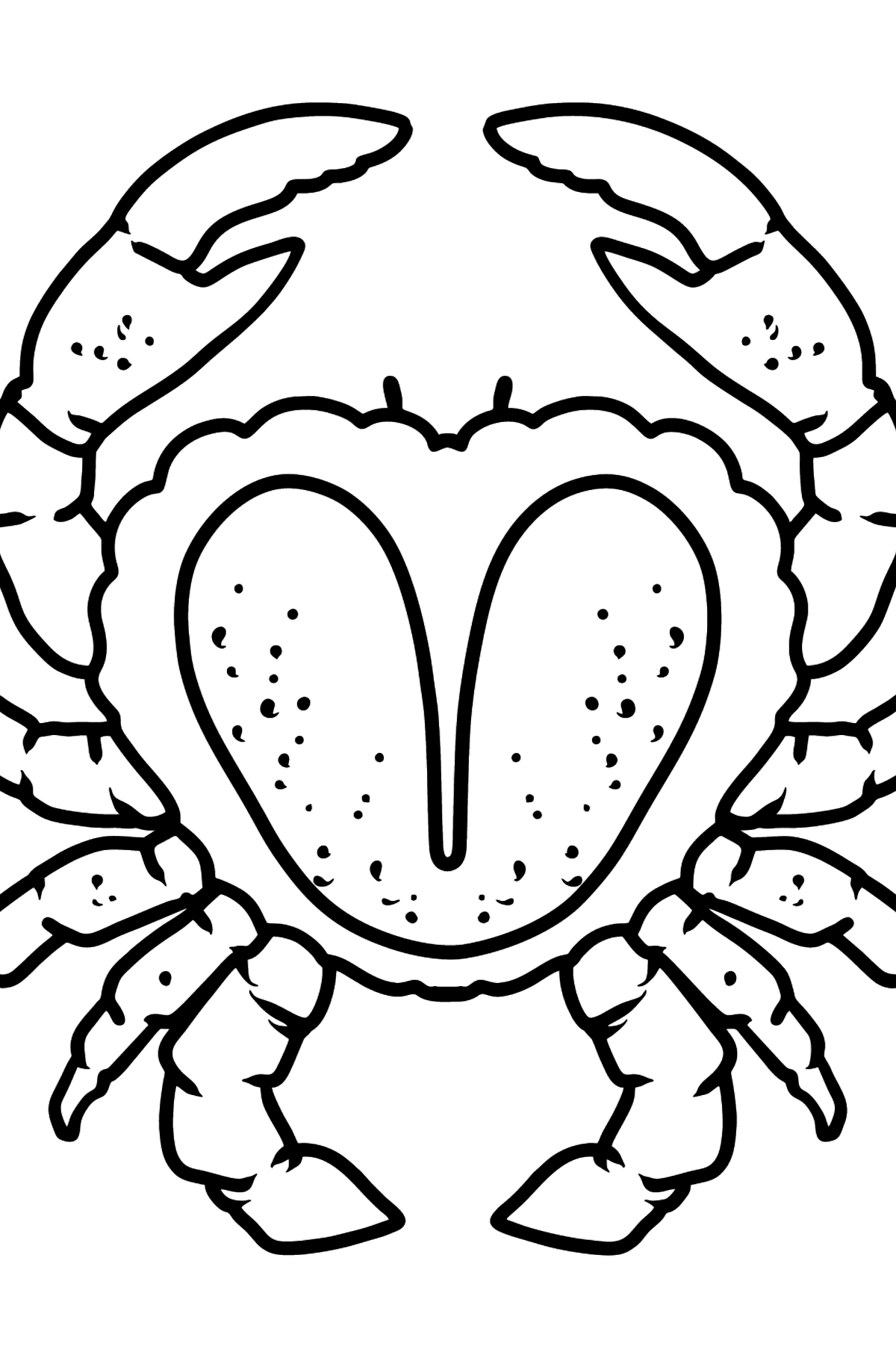 Tegning til farvning krabbe - Tegninger til farvelægning for børn