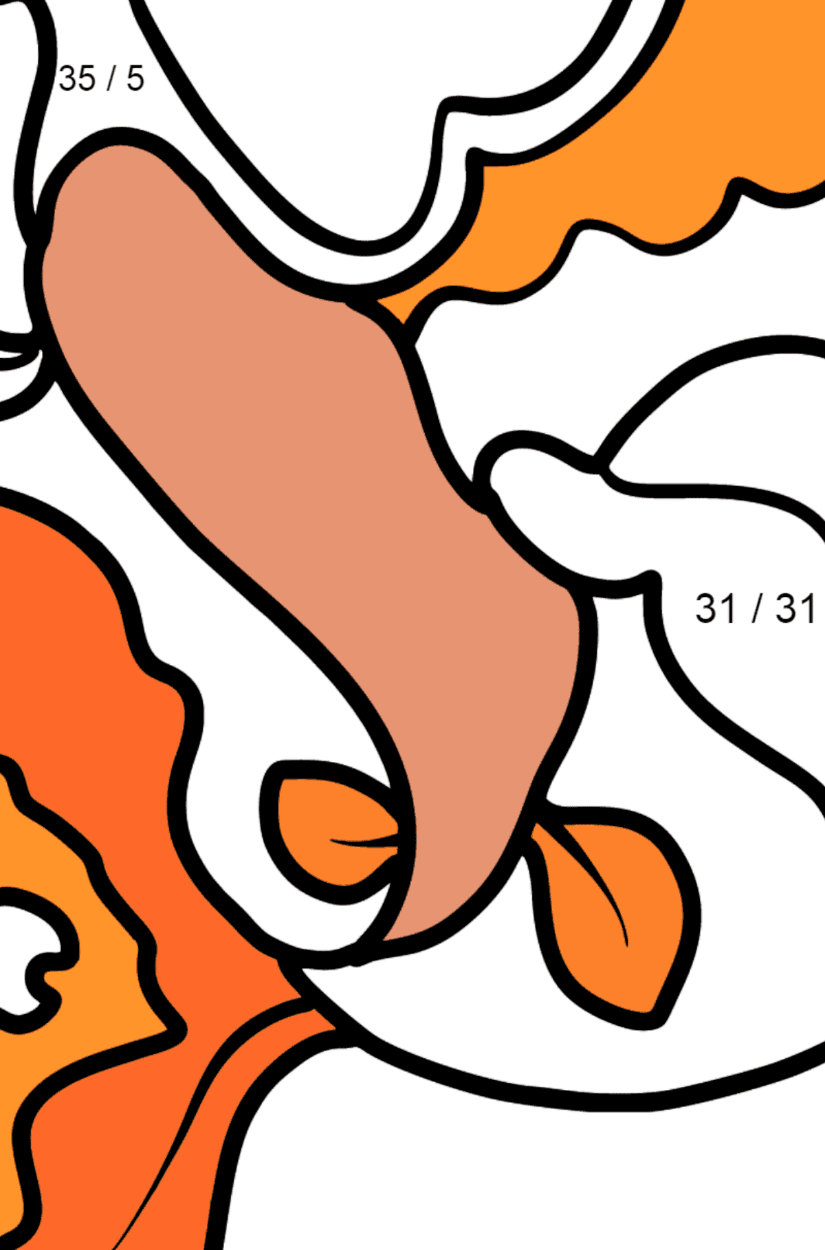 Goldfish coloring page - Math Coloring - Division for Kids