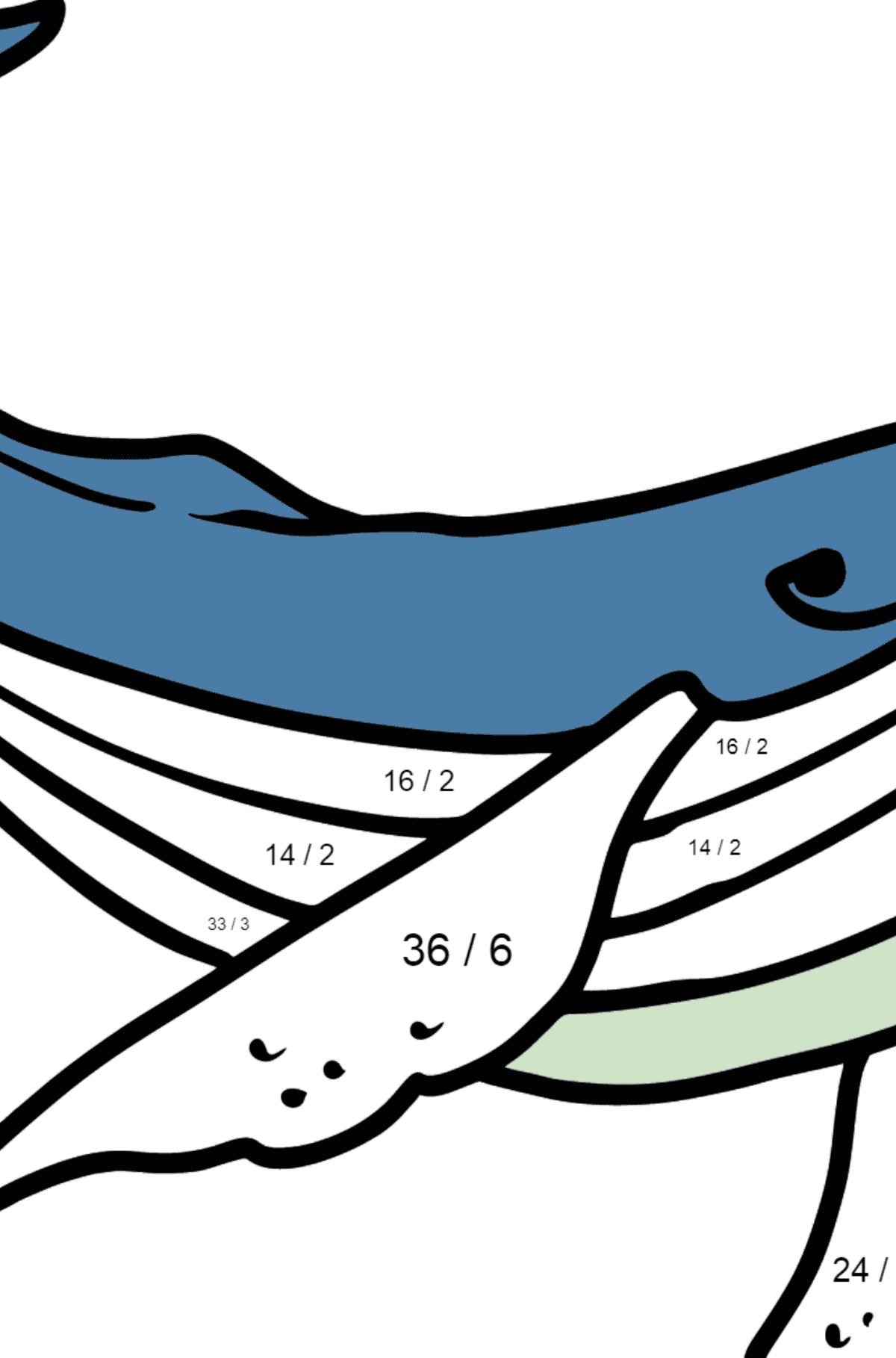 Humpback Whale coloring page - Math Coloring - Division for Kids