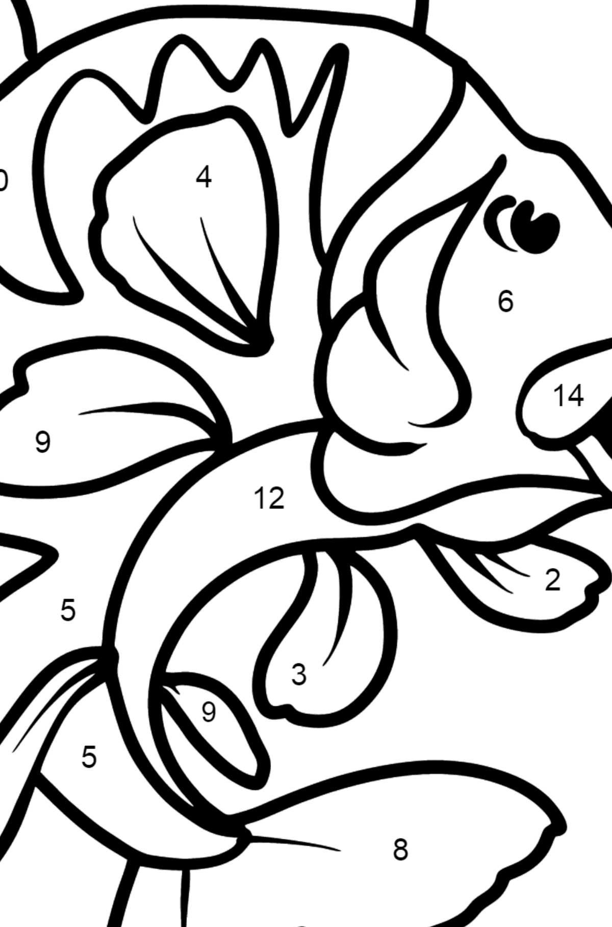Perch coloring page - Coloring by Numbers for Kids