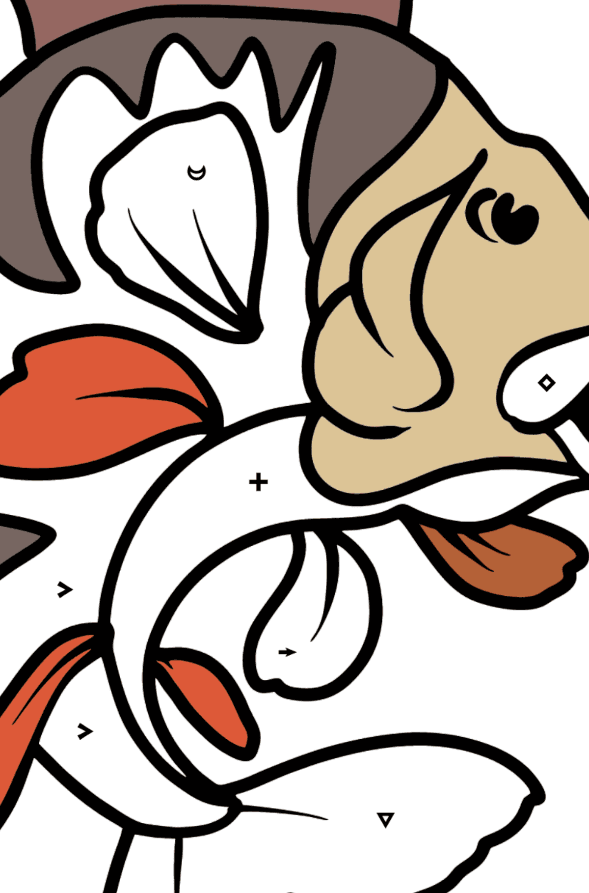 Perch coloring page - Coloring by Symbols for Kids