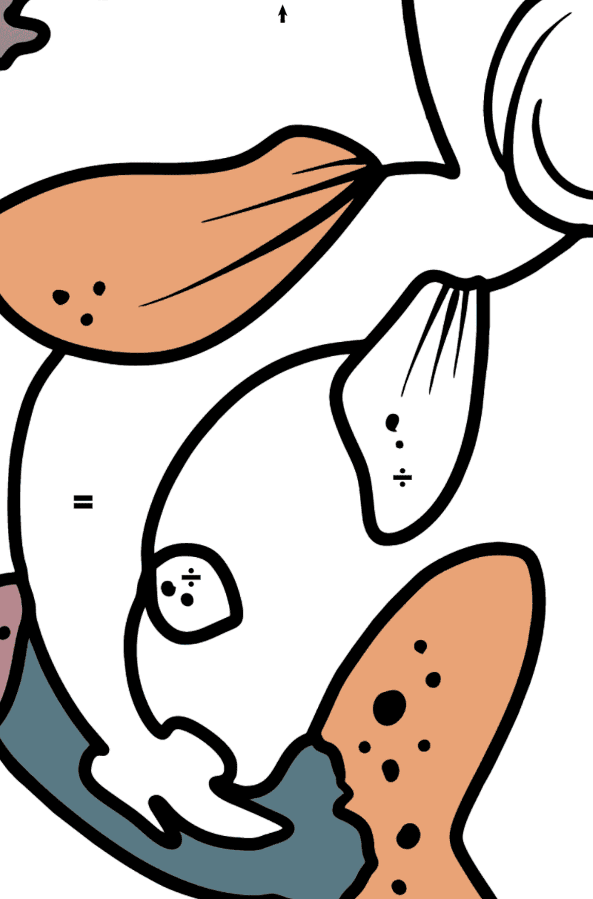 Desenho para colorir de salmão - Colorir por Símbolos para Crianças