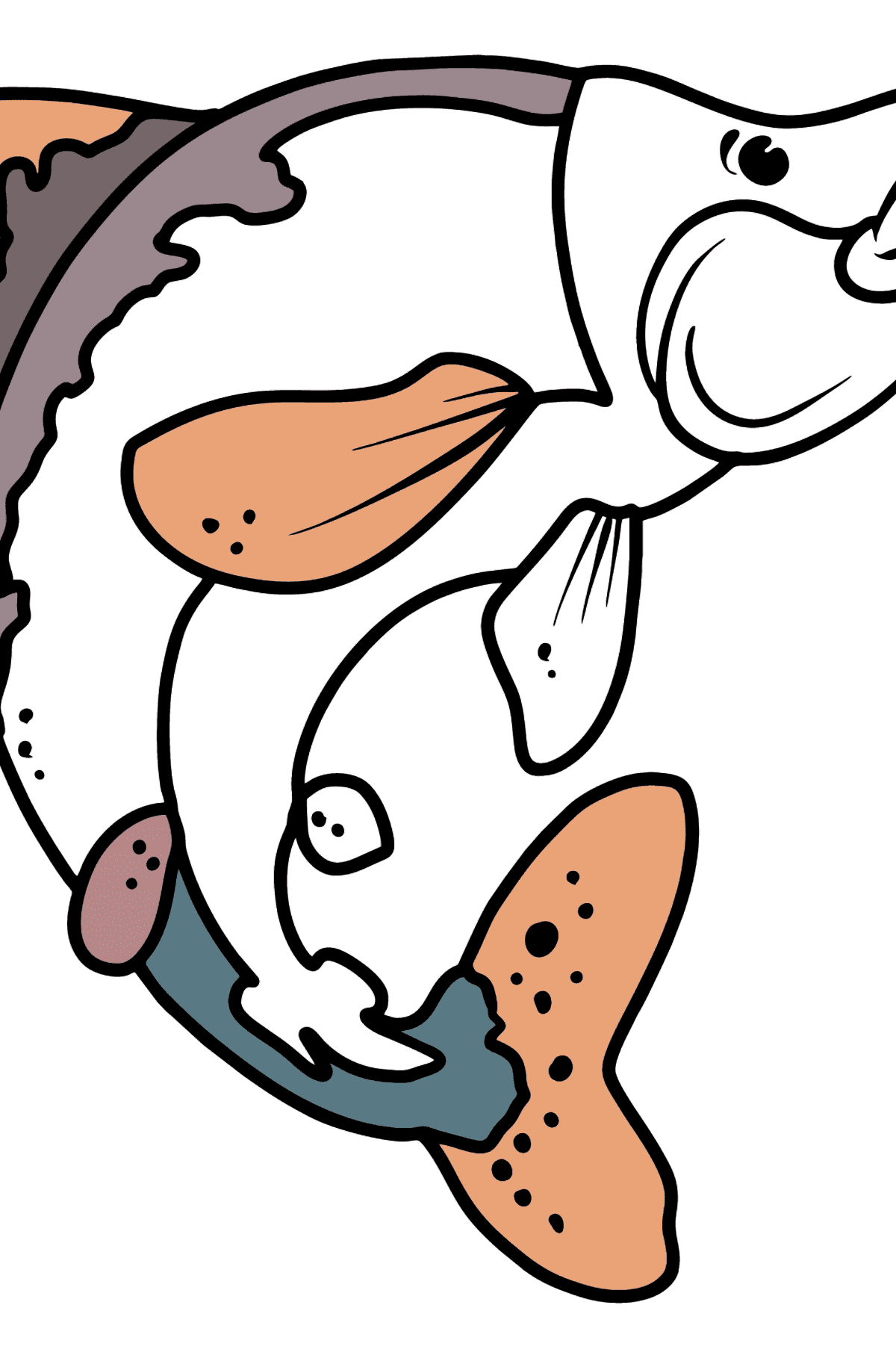 Desenho para colorir de salmão - Imagens para Colorir para Crianças