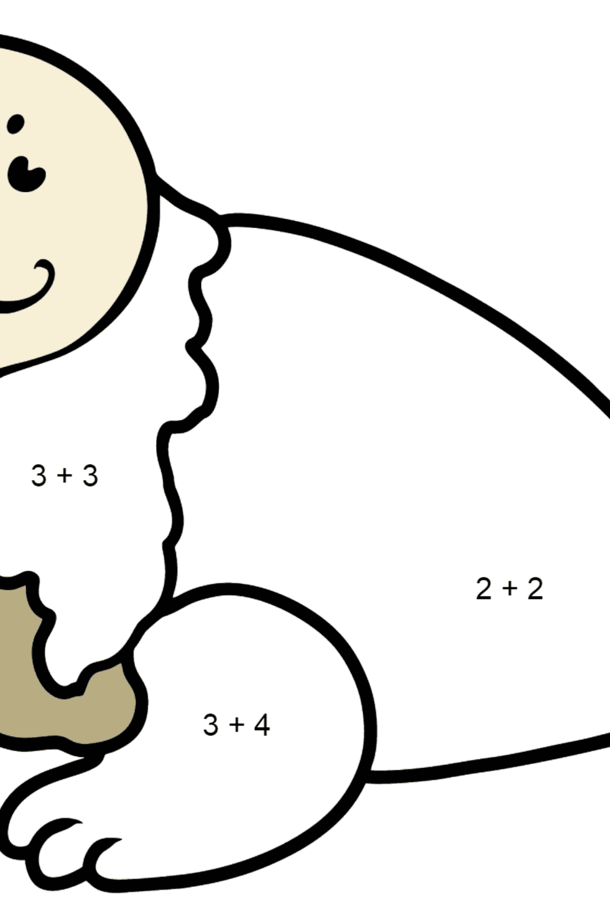 Seal coloring page - Math Coloring - Addition for Kids
