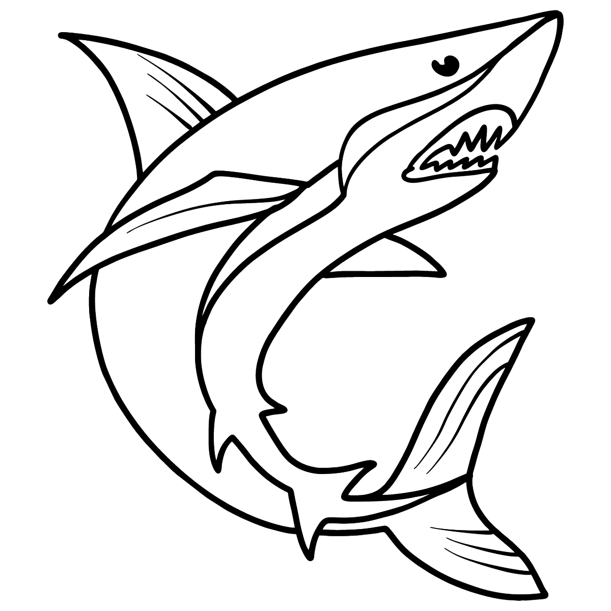 Добрая акула раскраска для детей