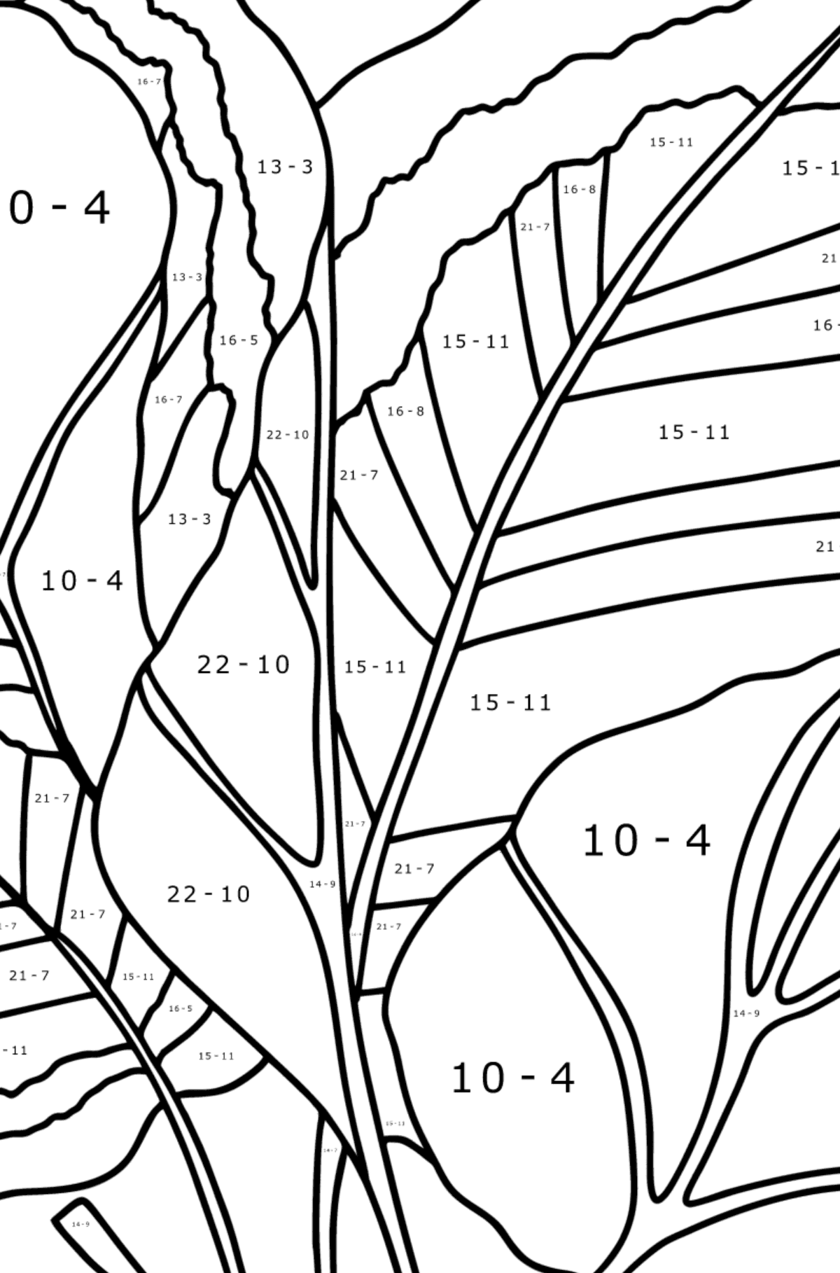 Arrowroot coloring page - Math Coloring - Subtraction for Kids