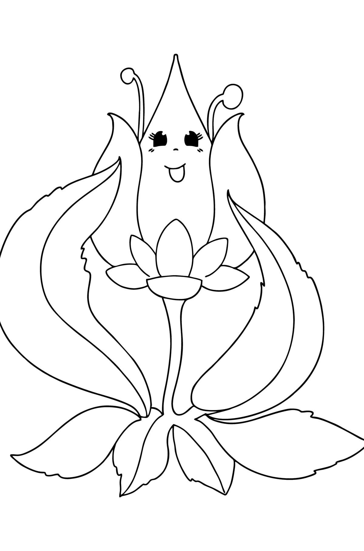 Bud with eyes coloring page - Coloring Pages for Kids
