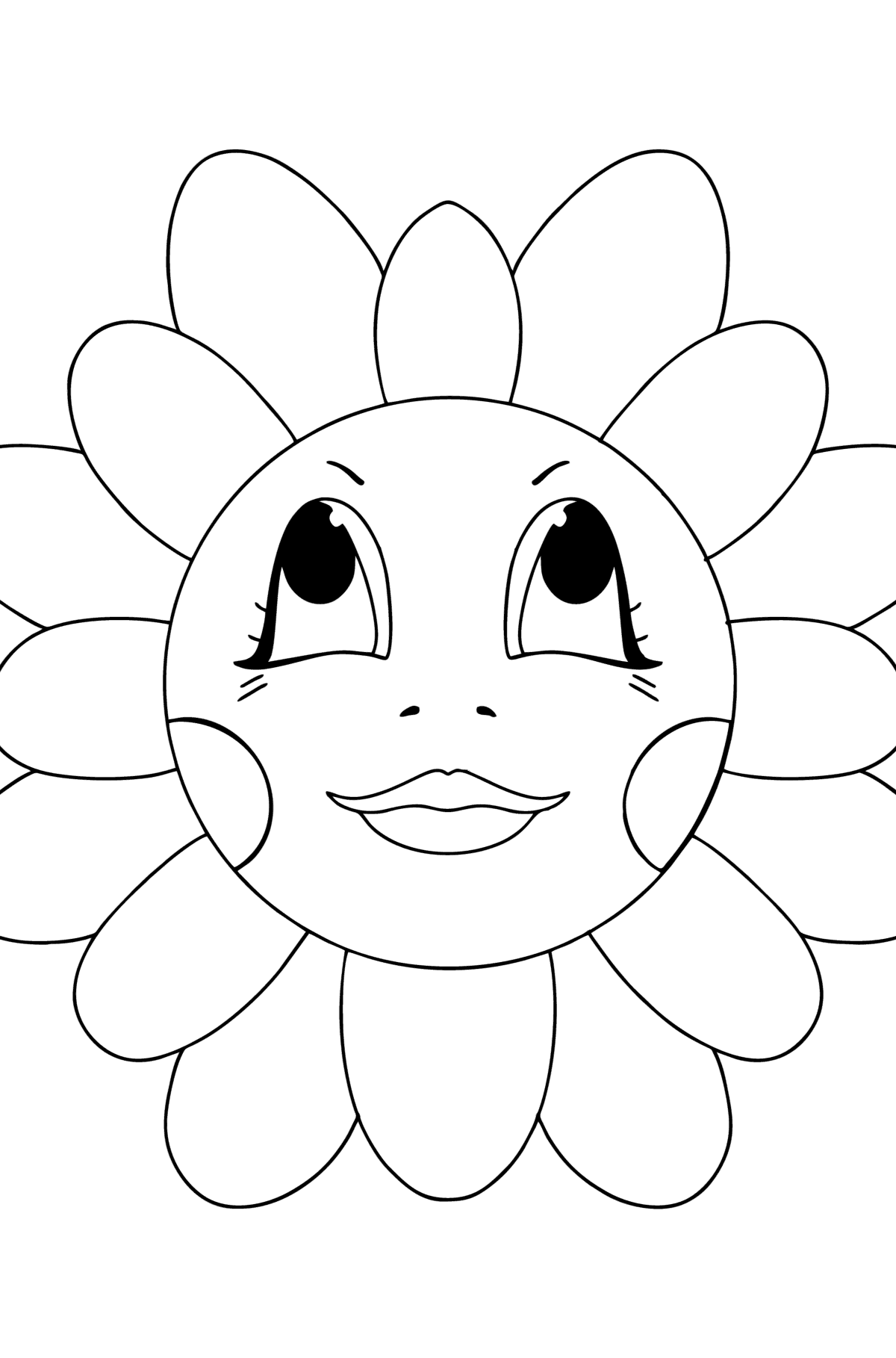 Chamomile with eyes coloring page - Coloring Pages for Kids