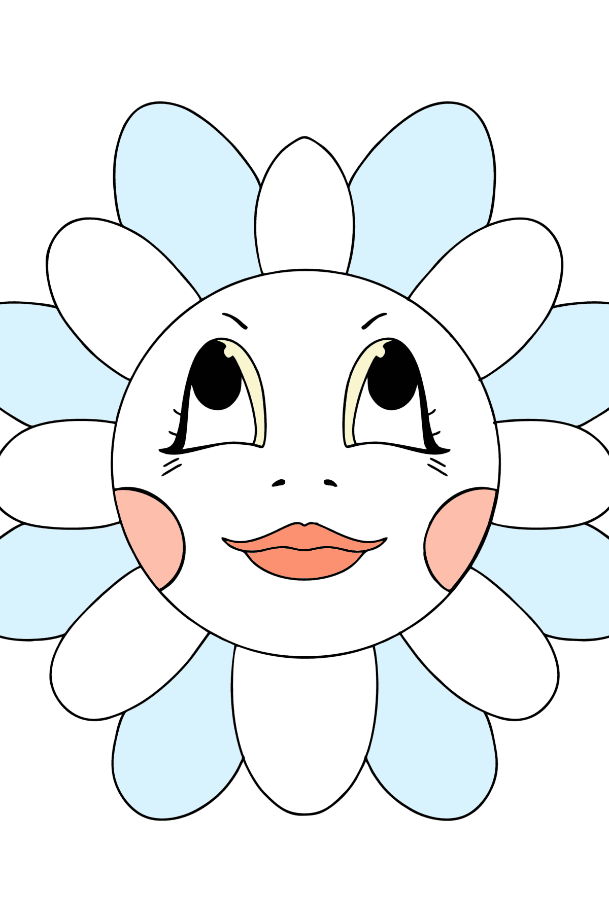 Chamomile with eyes coloring page - Coloring Pages for Kids