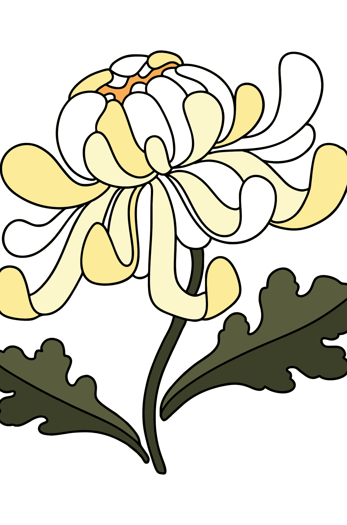 Desen de colorat crizanteme - Desene de colorat pentru copii