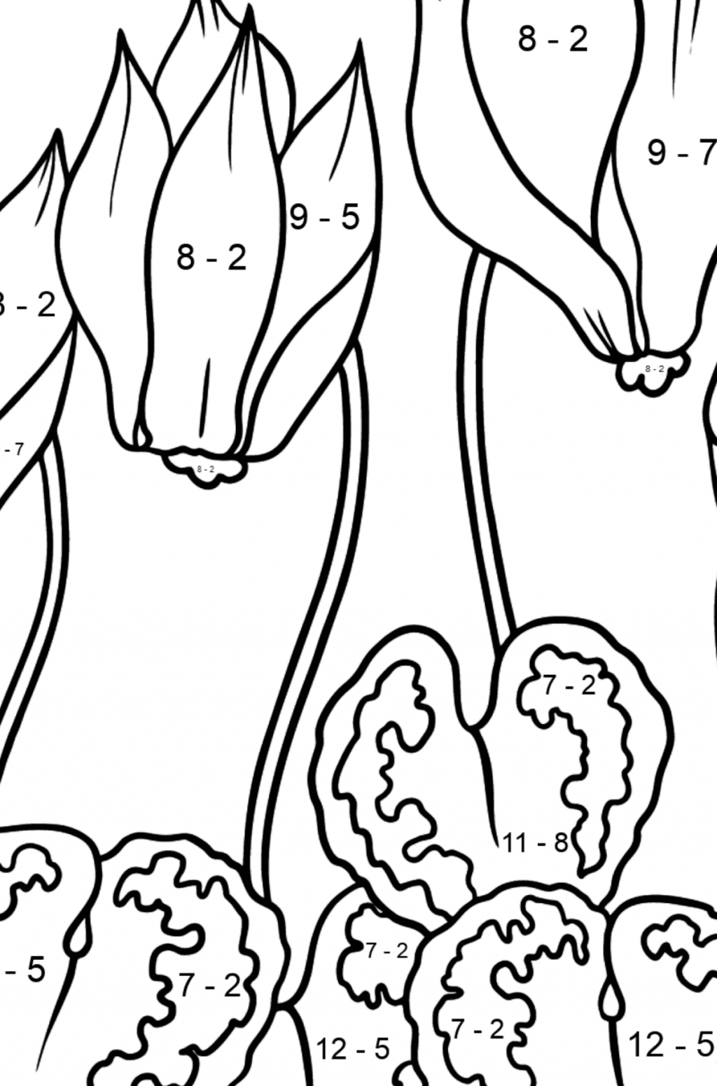 Flower Coloring Page Cyclamen ♥ Online and Print for Free!