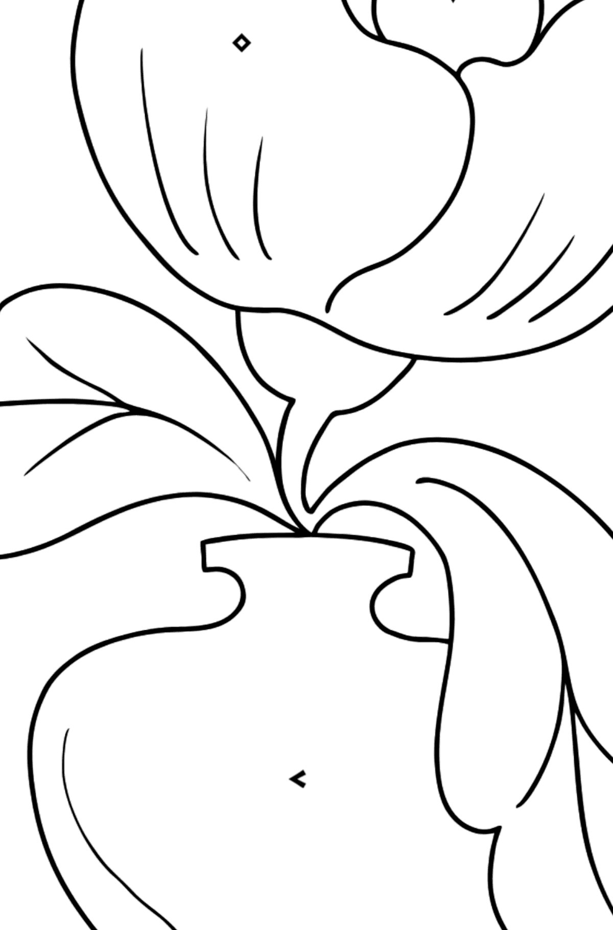 Coloring Page - flowers in a vase - Coloring by Symbols and Geometric Shapes for Kids