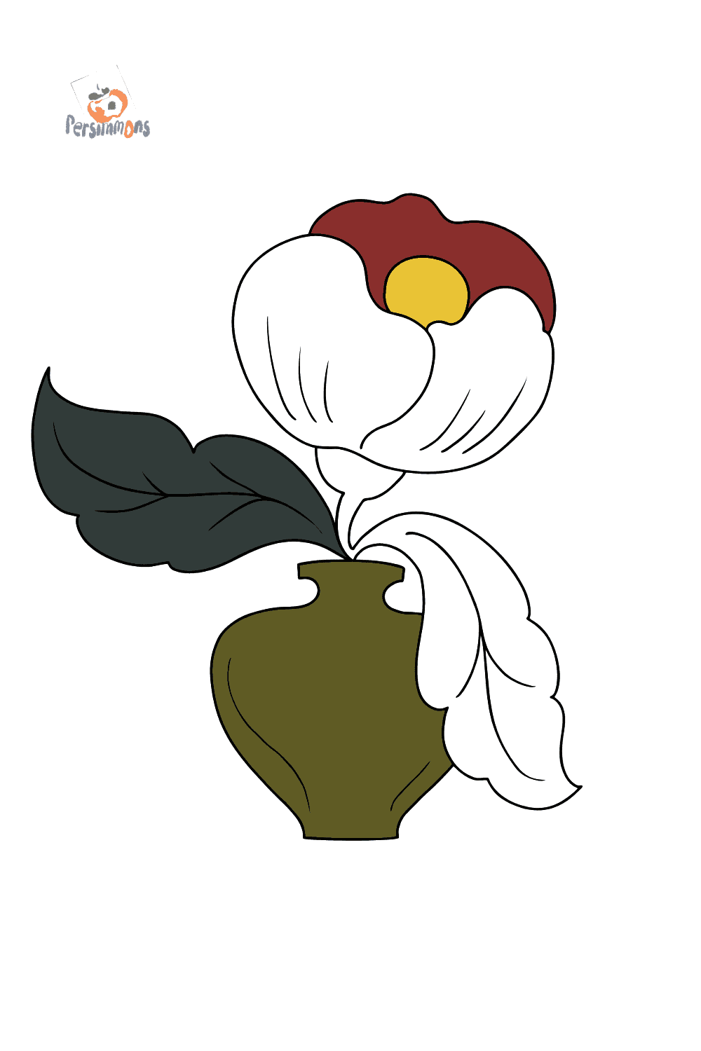 Coloring Page - flowers in a vase ♥ Online and Print for Free!