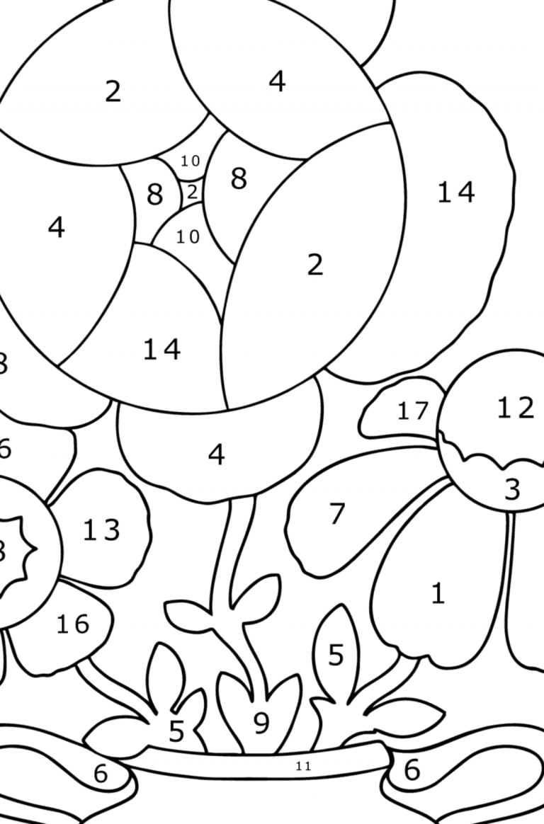 Flowers in a vase coloring page ♥ Online and Print for Free!