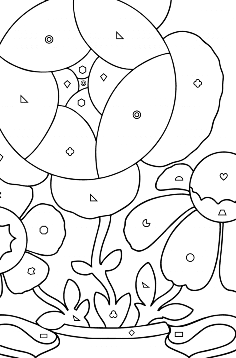 Flowers in a vase coloring page ♥ Online and Print for Free!