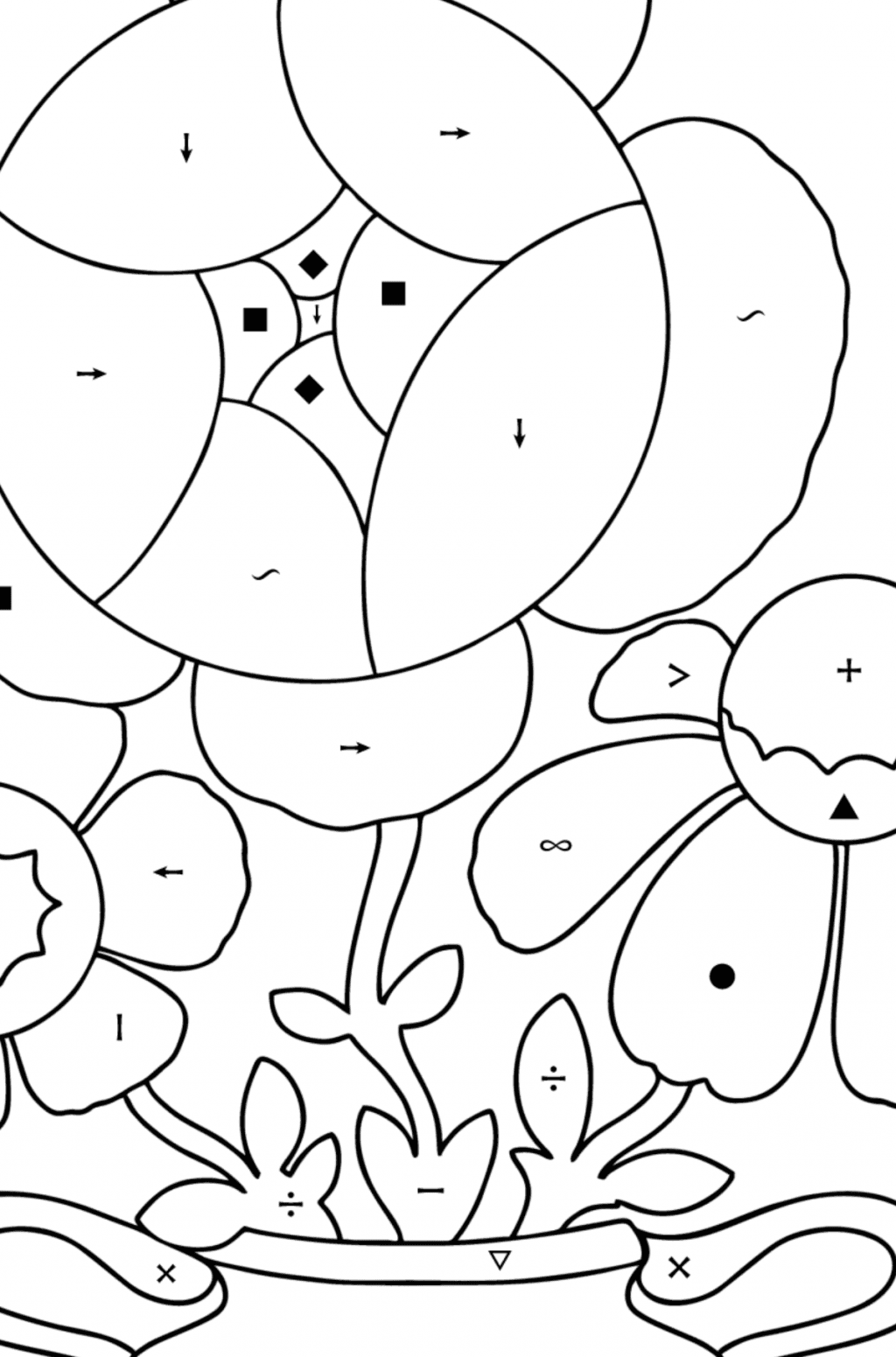 Flowers in a vase coloring page ♥ Online and Print for Free!