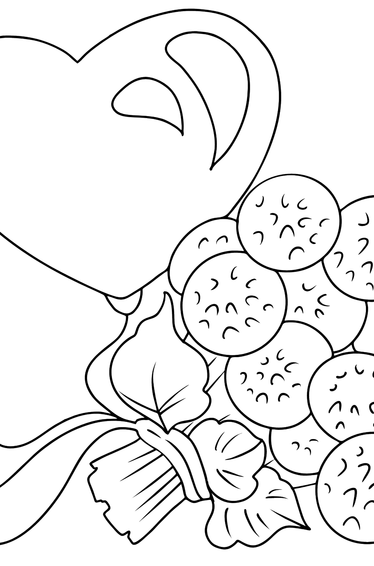 Coloring Page - flowers with a heart - Coloring Pages for Kids