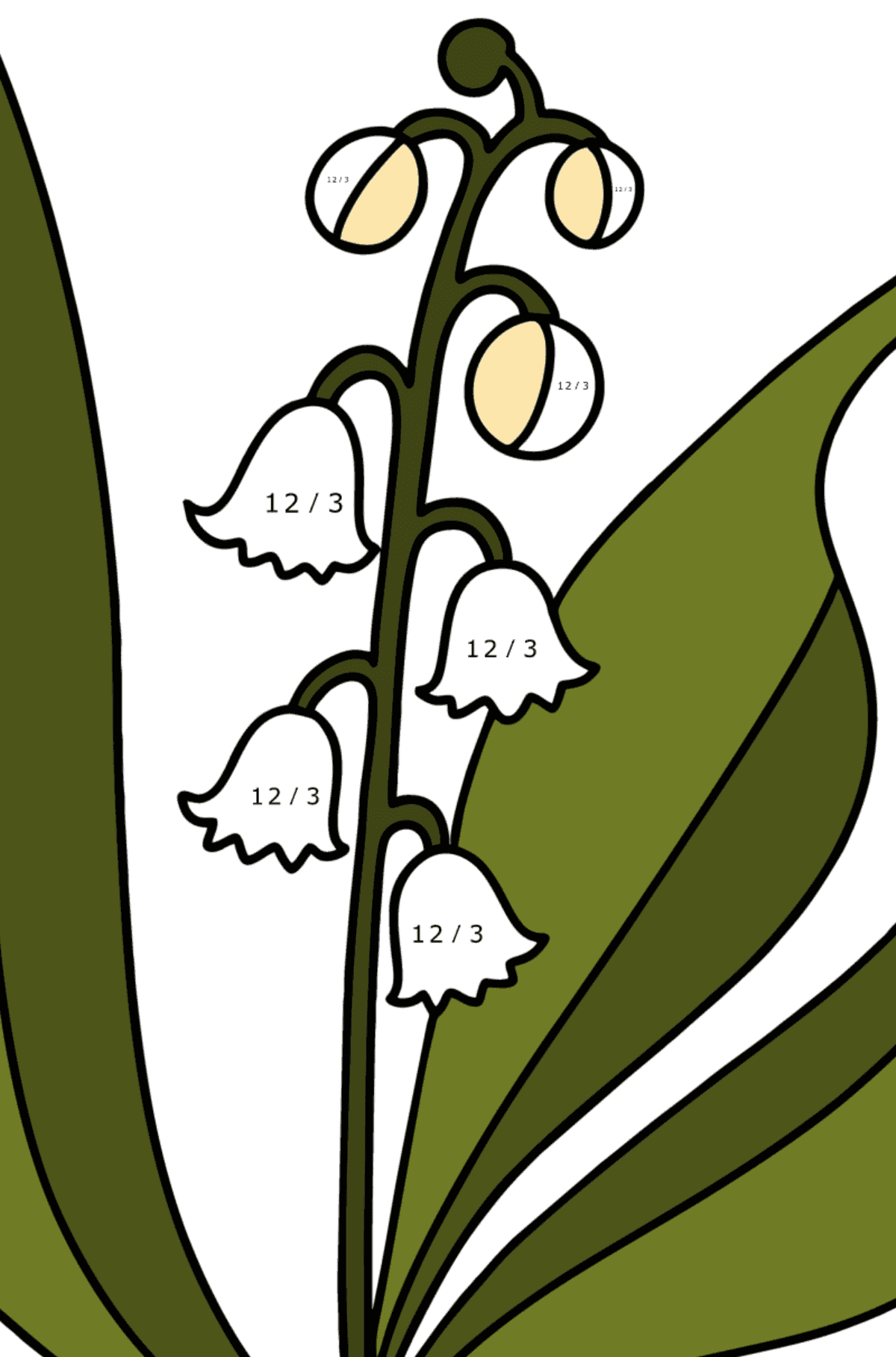 Lily of valley coloring page - Math Coloring - Division for Kids