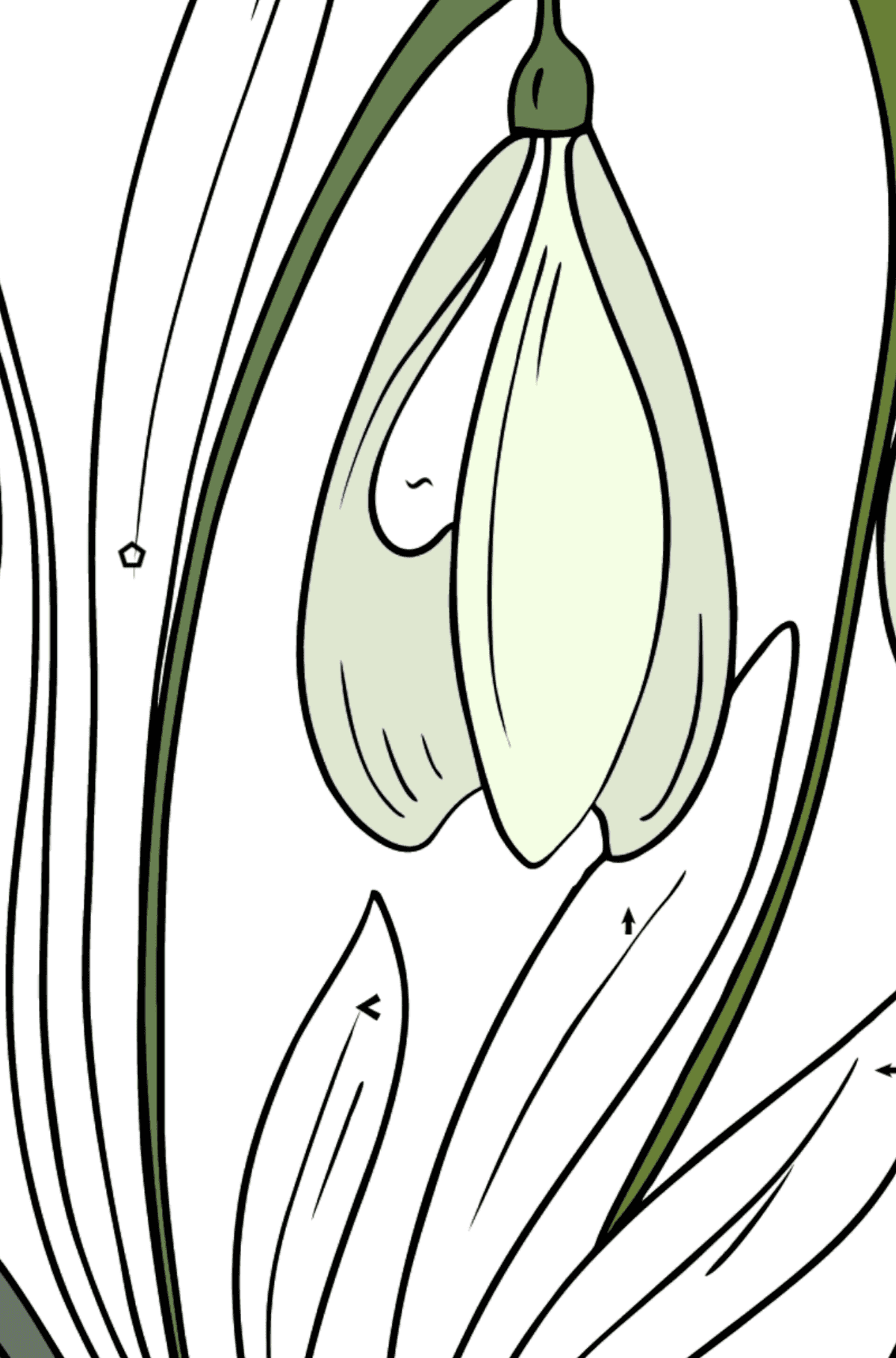 Snowdrops Coloring Page - Coloring by Symbols and Geometric Shapes for Kids